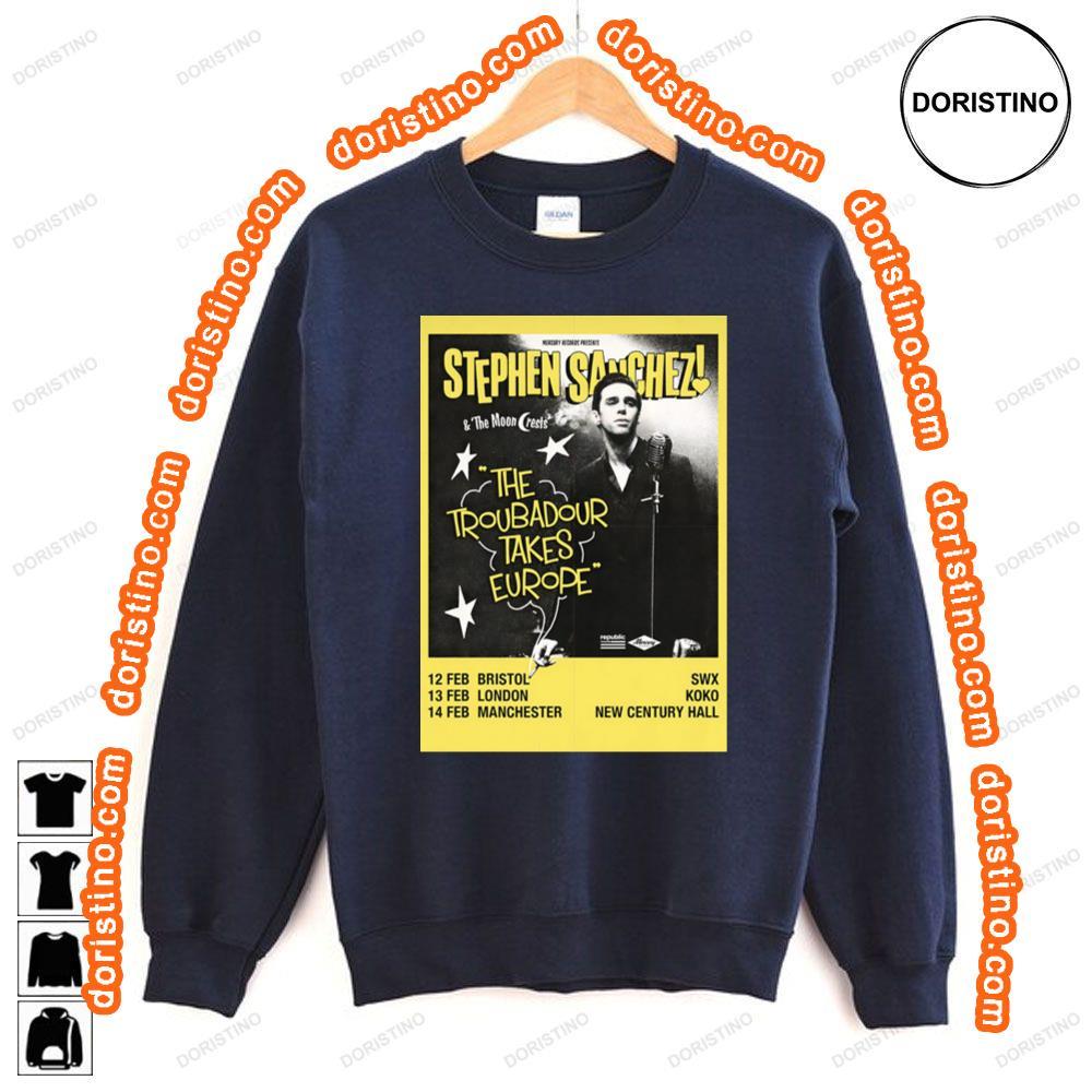 Stephen Sanchez The Troubadour Takes Europe 2024 Uk Tour Shirt Stephen Sanchez The Troubadour Takes Europe 2024 Uk Tour Shirt