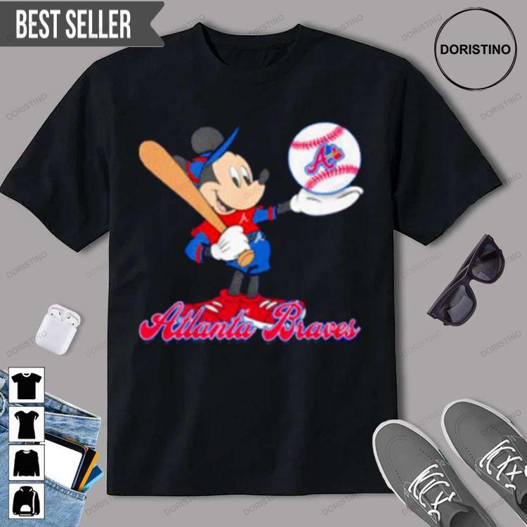 Mickey Mouse Atlanta Braves Baseball Tshirt