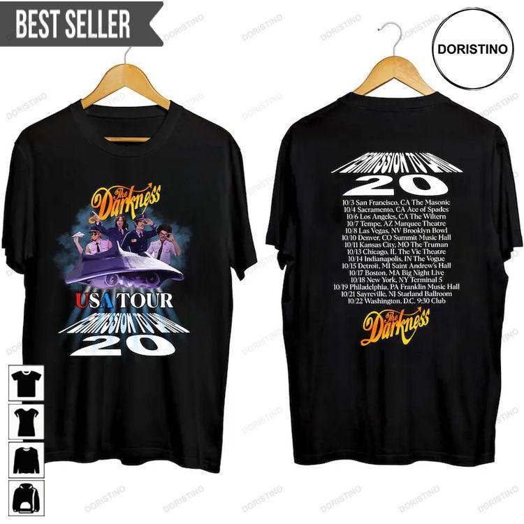 The Darkness Permission To Land 20 Tour Concert 2023 Short-sleeve Tshirt The Darkness Permission To Land 20 Tour Concert 2023 Short-sleeve Tshirt