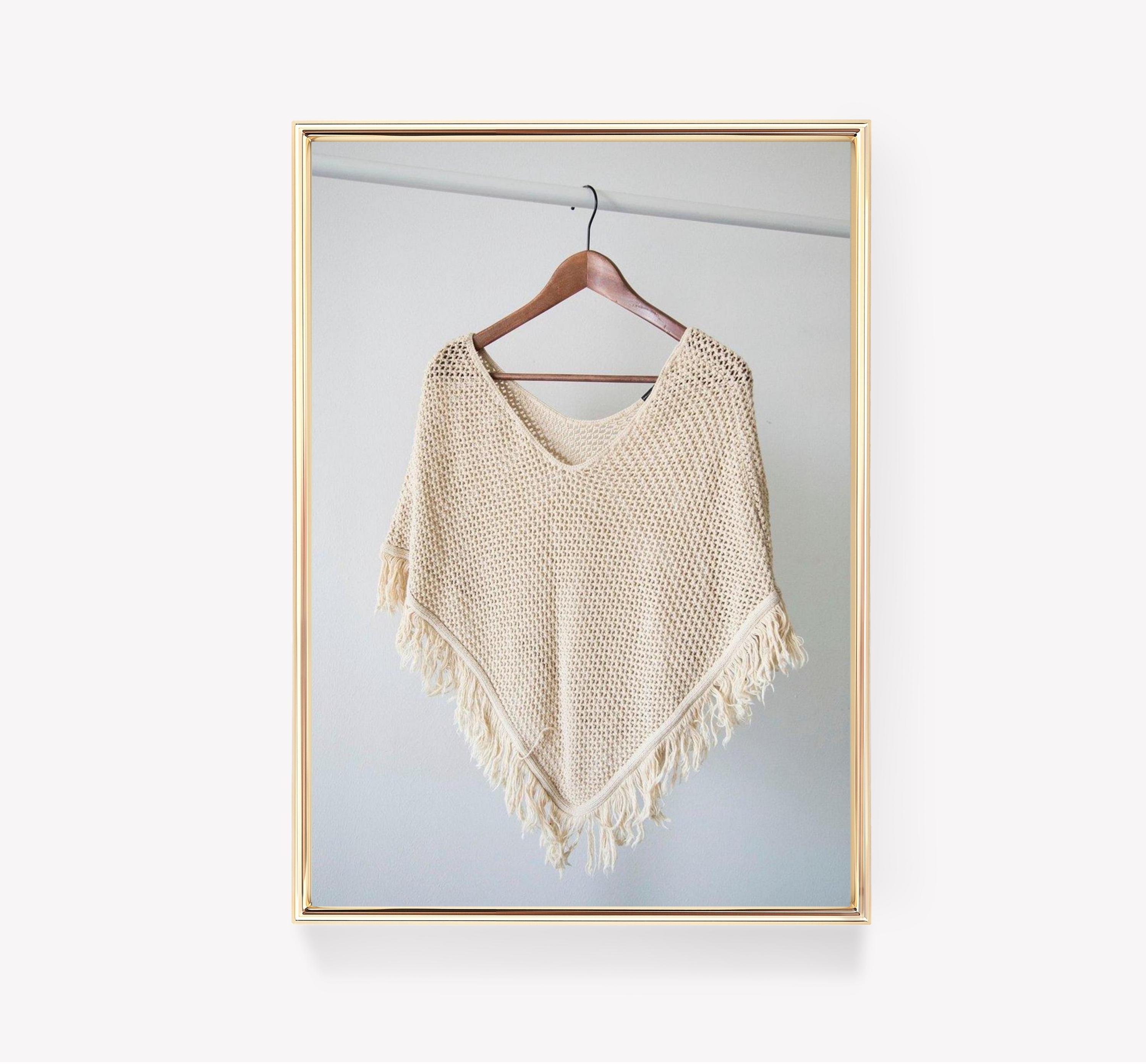 Beige Knit Poncho Fashion Awesome Poster (No Frame) Beige Knit Poncho Fashion Awesome Poster (No Frame)