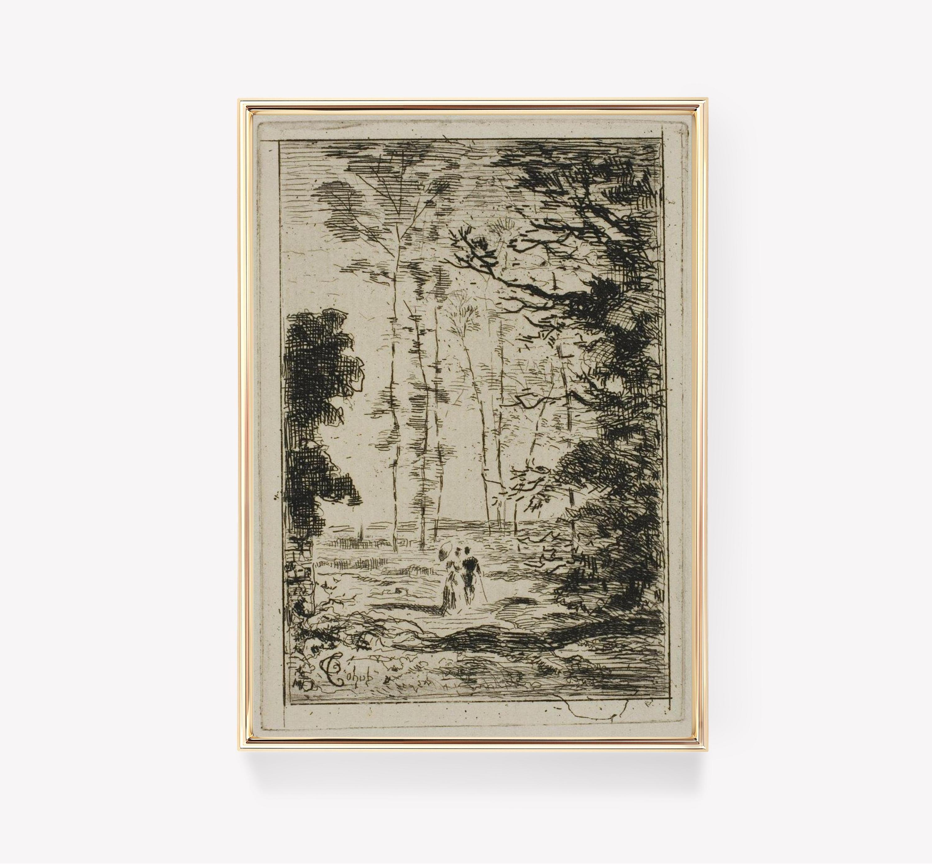 Camille Corot The Wooded Path Vintage Limited Edition Posters (No Frame) Camille Corot The Wooded Path Vintage Limited Edition Posters (No Frame)