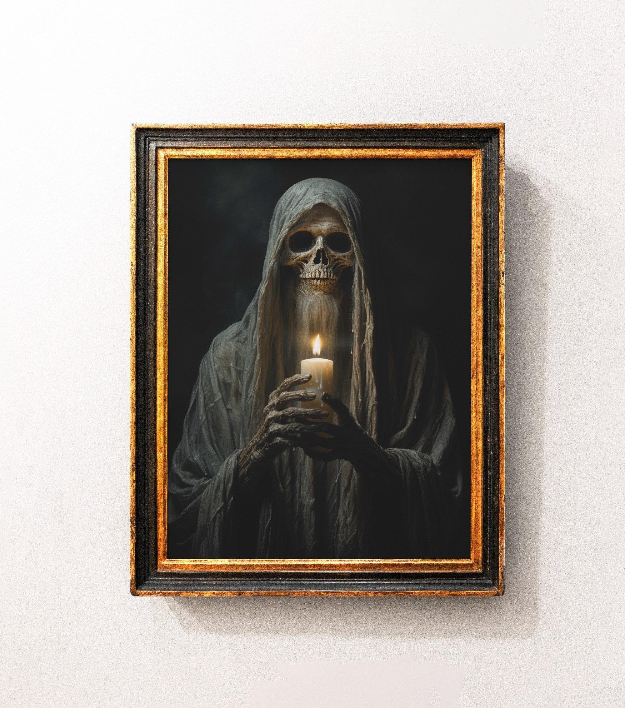Candle With Ghost Candle Oil Awesome Poster (No Frame)