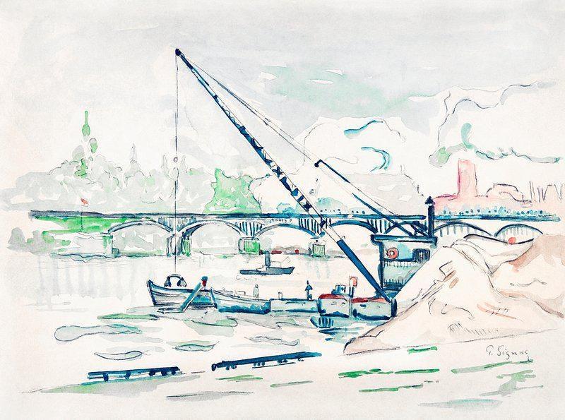 Crane On The Seine Vintage Awesome Poster (No Frame) Crane On The Seine Vintage Awesome Poster (No Frame)