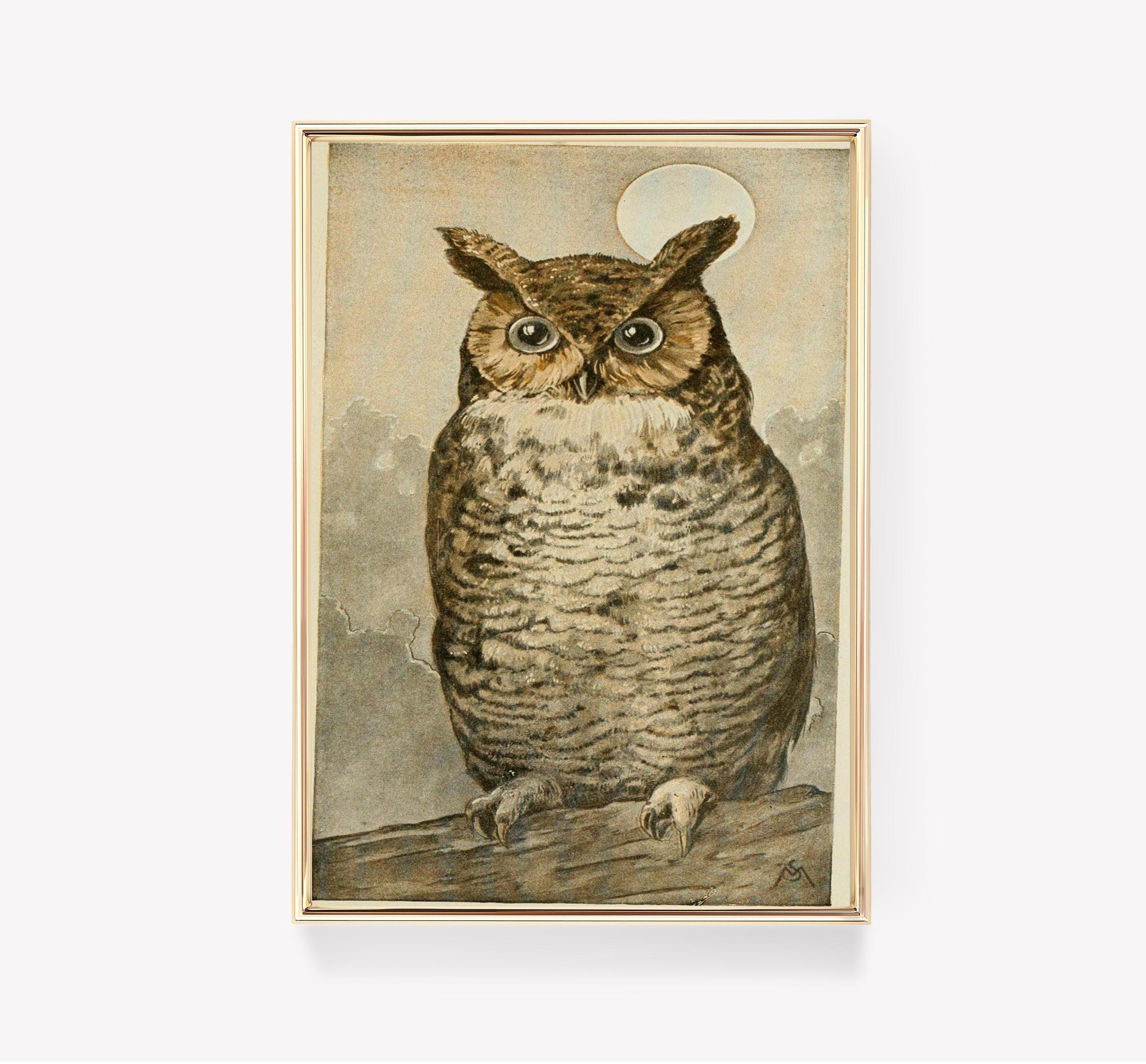 Great Horned Owl Vintage Limited Edition Posters (No Frame) Great Horned Owl Vintage Limited Edition Posters (No Frame)