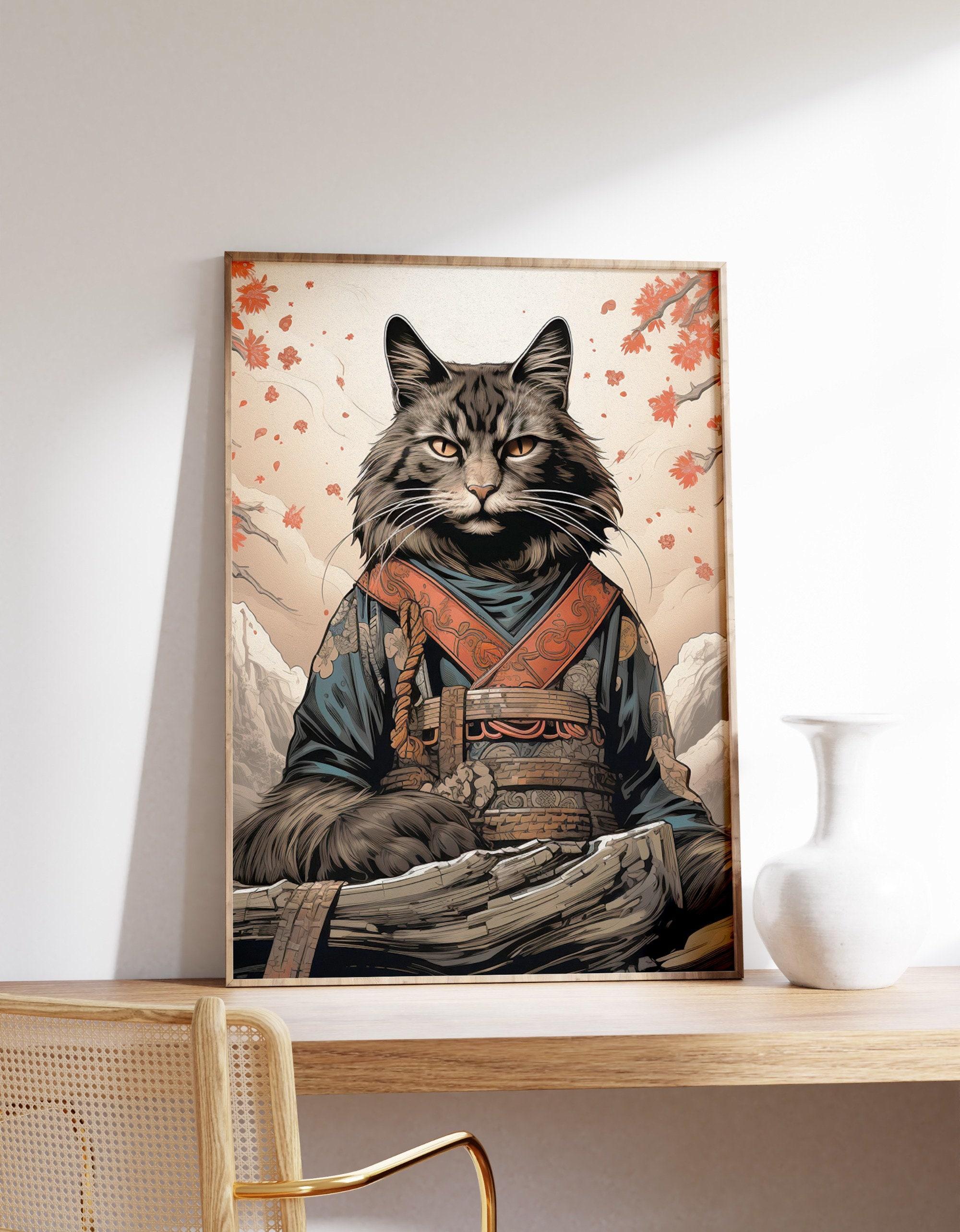 Japanese Samurai Cat Limited Edition Posters (No Frame) Japanese Samurai Cat Limited Edition Posters (No Frame)
