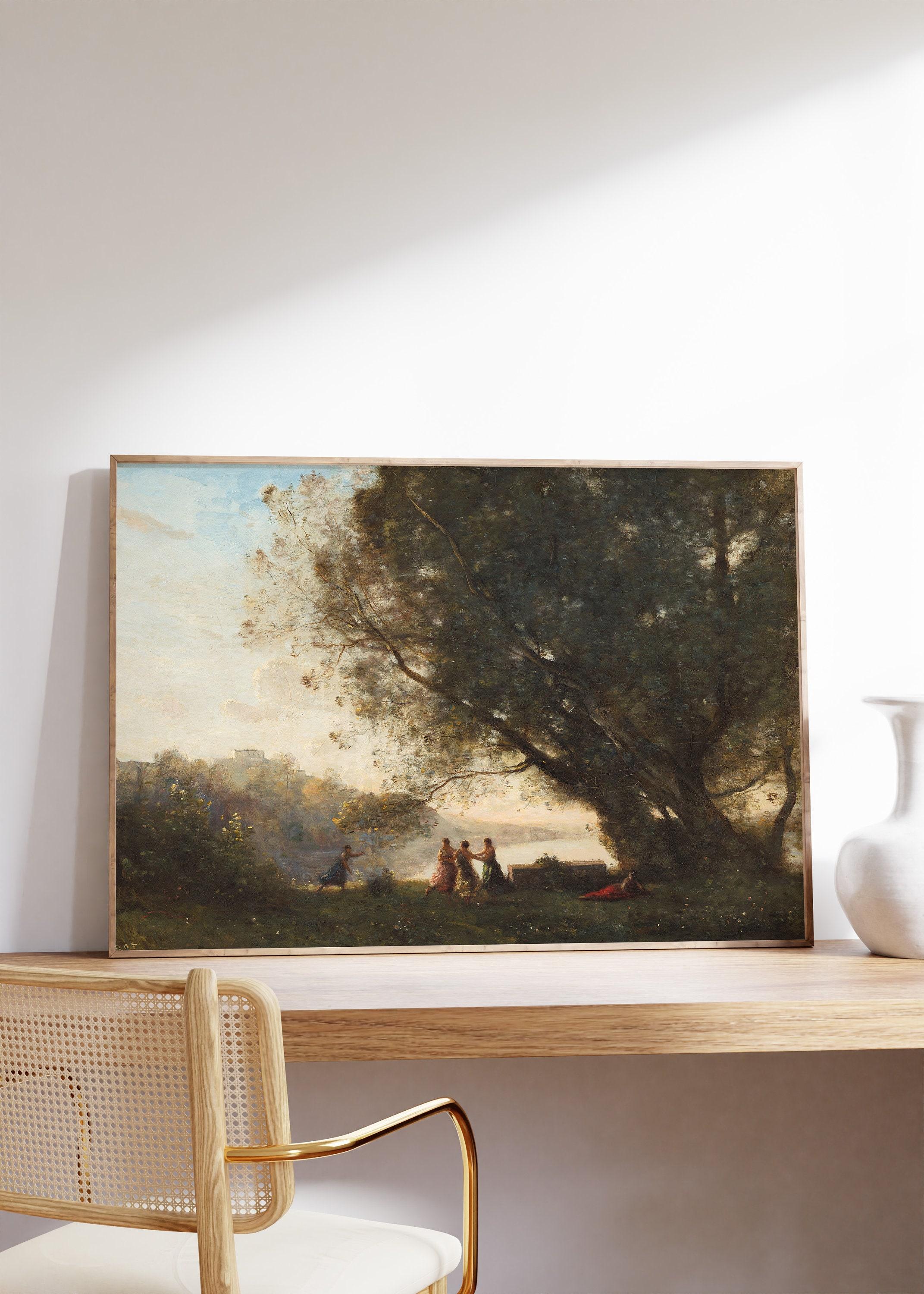 Jean Baptiste Camille Corot Dance Under The Trees At The Edge Of The Lake 1865 Vintage Awesome Poster (No Frame) Jean Baptiste Camille Corot Dance Under The Trees At The Edge Of The Lake 1865 Vintage Awesome Poster (No Frame)