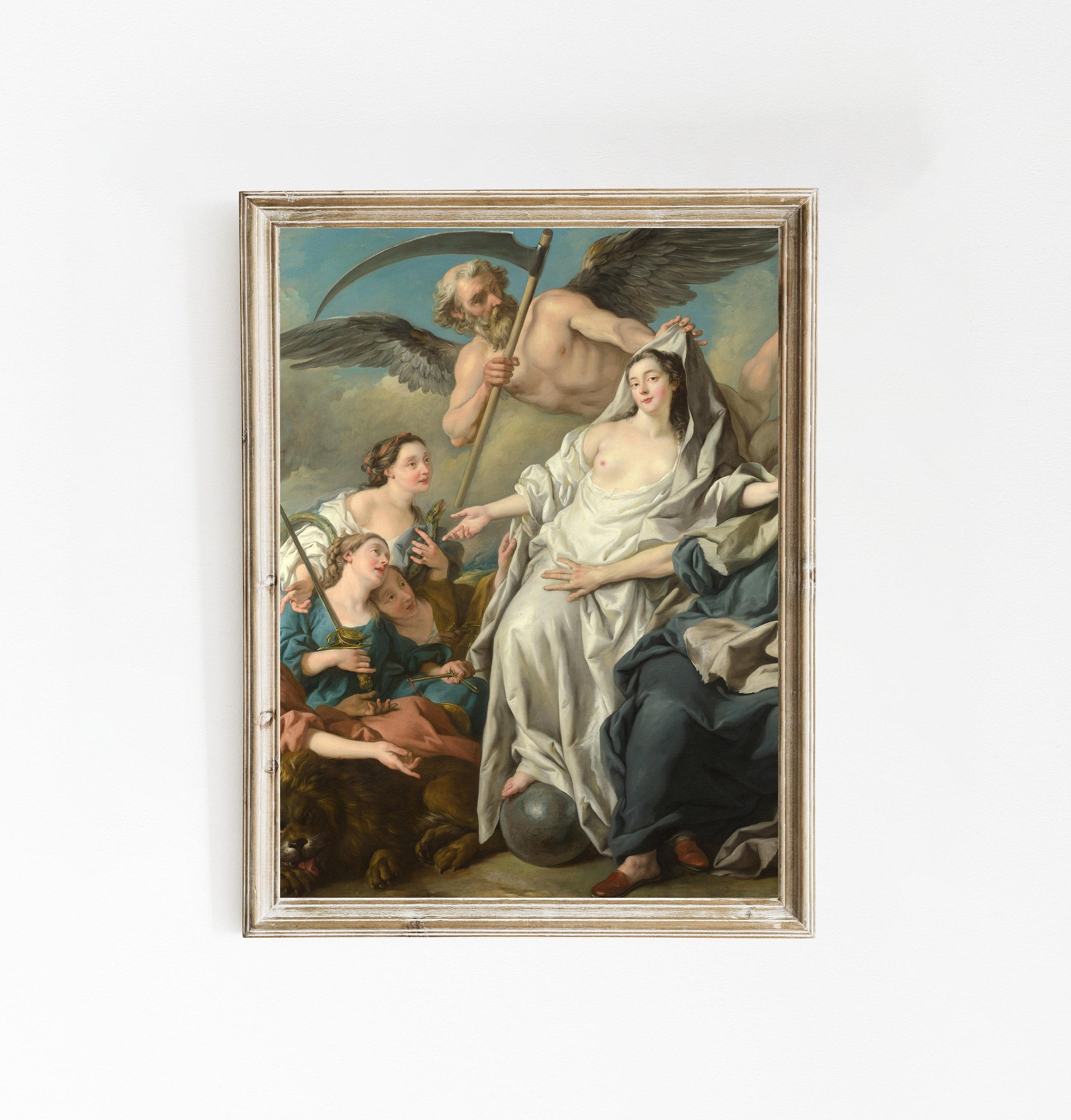 Jean Franois De Troy Time Unveiling Truth 1733 Vintage Awesome Poster (No Frame) Jean Franois De Troy Time Unveiling Truth 1733 Vintage Awesome Poster (No Frame)