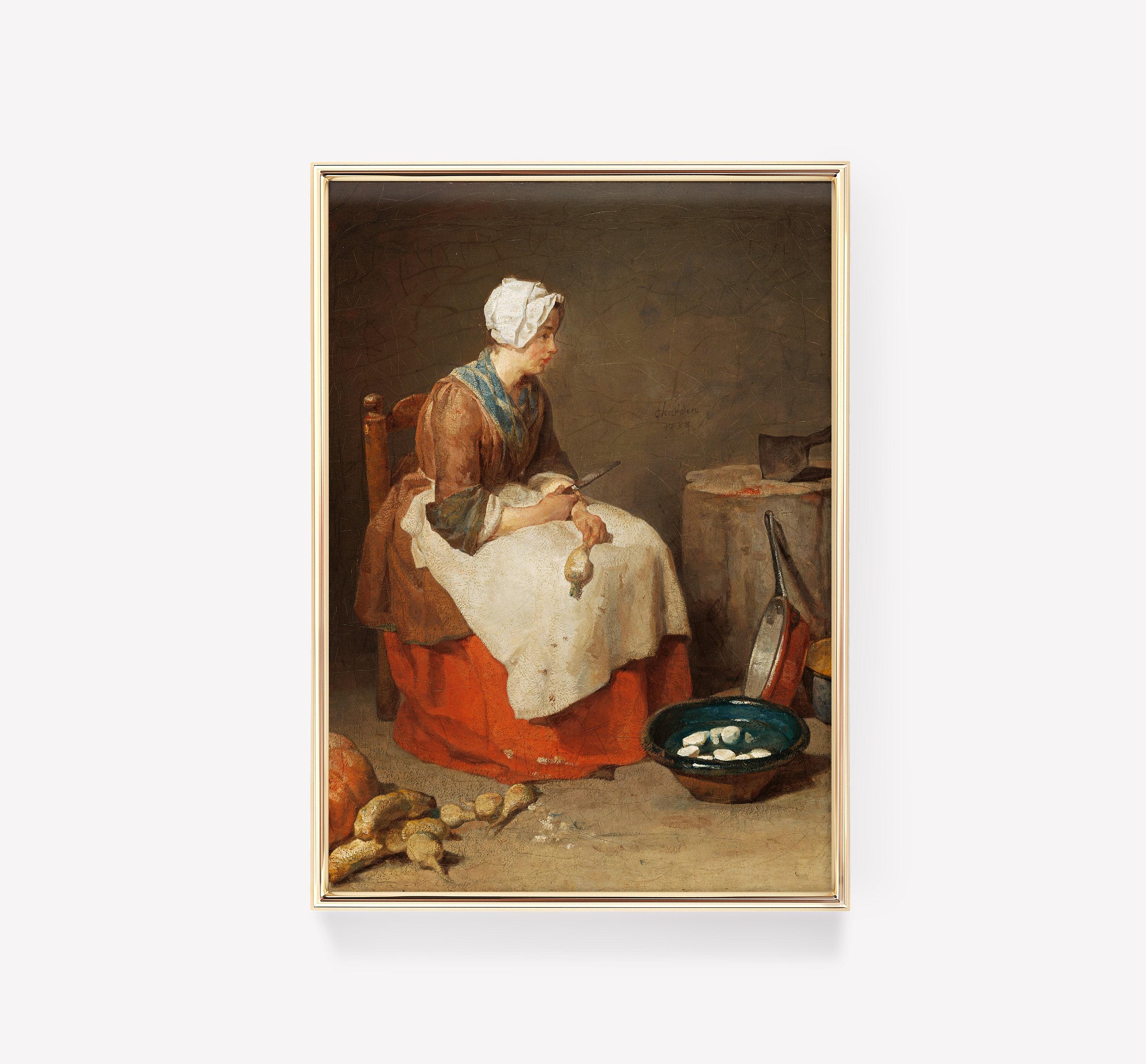 Jean Simon Chardin The Kitchen Maid 1738 Vintage Awesome Poster (No Frame) Jean Simon Chardin The Kitchen Maid 1738 Vintage Awesome Poster (No Frame)