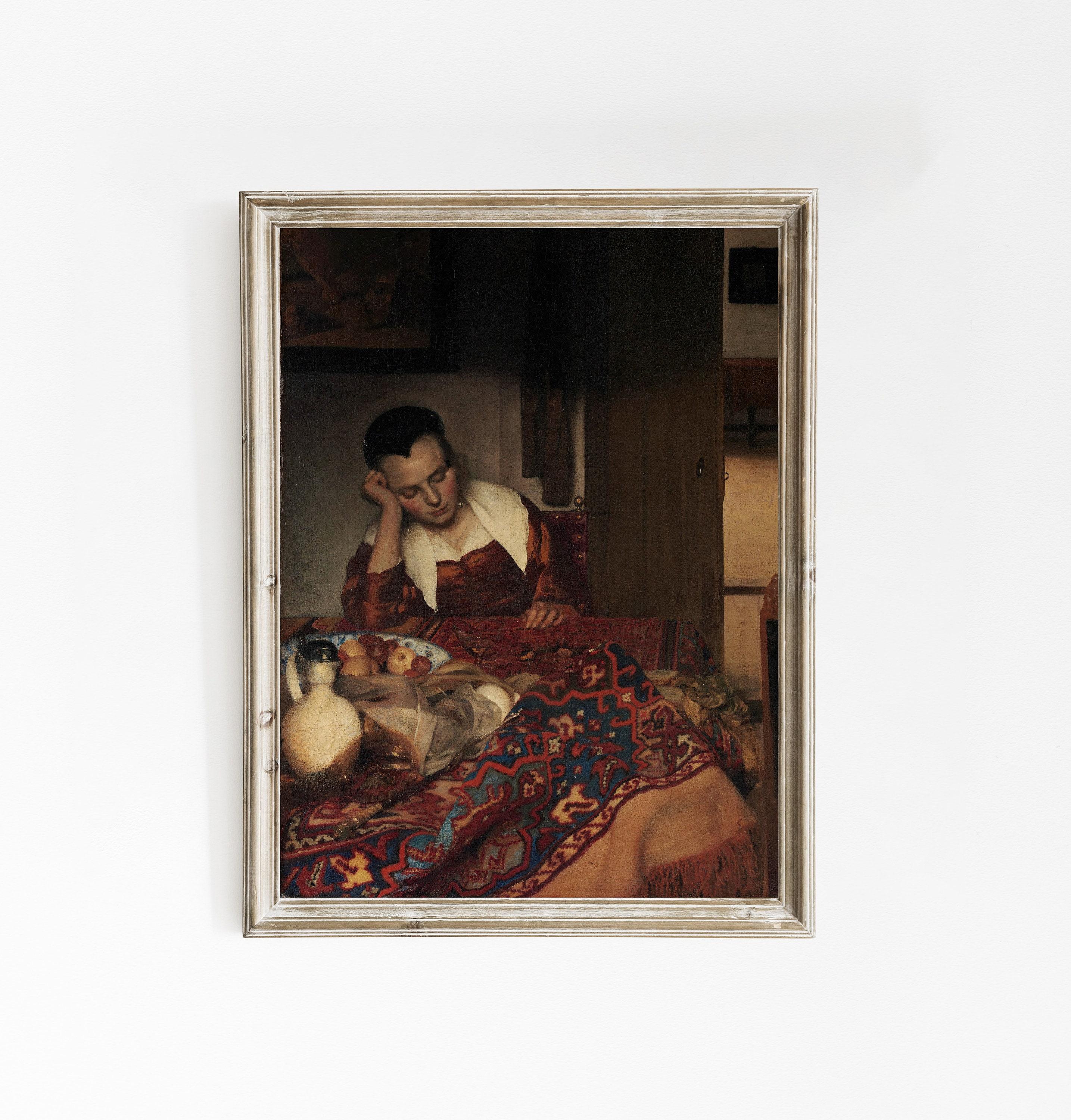 Johannes Vermeer A Maid Asleep 1656 Vintage Limited Edition Posters (No Frame) Johannes Vermeer A Maid Asleep 1656 Vintage Limited Edition Posters (No Frame)