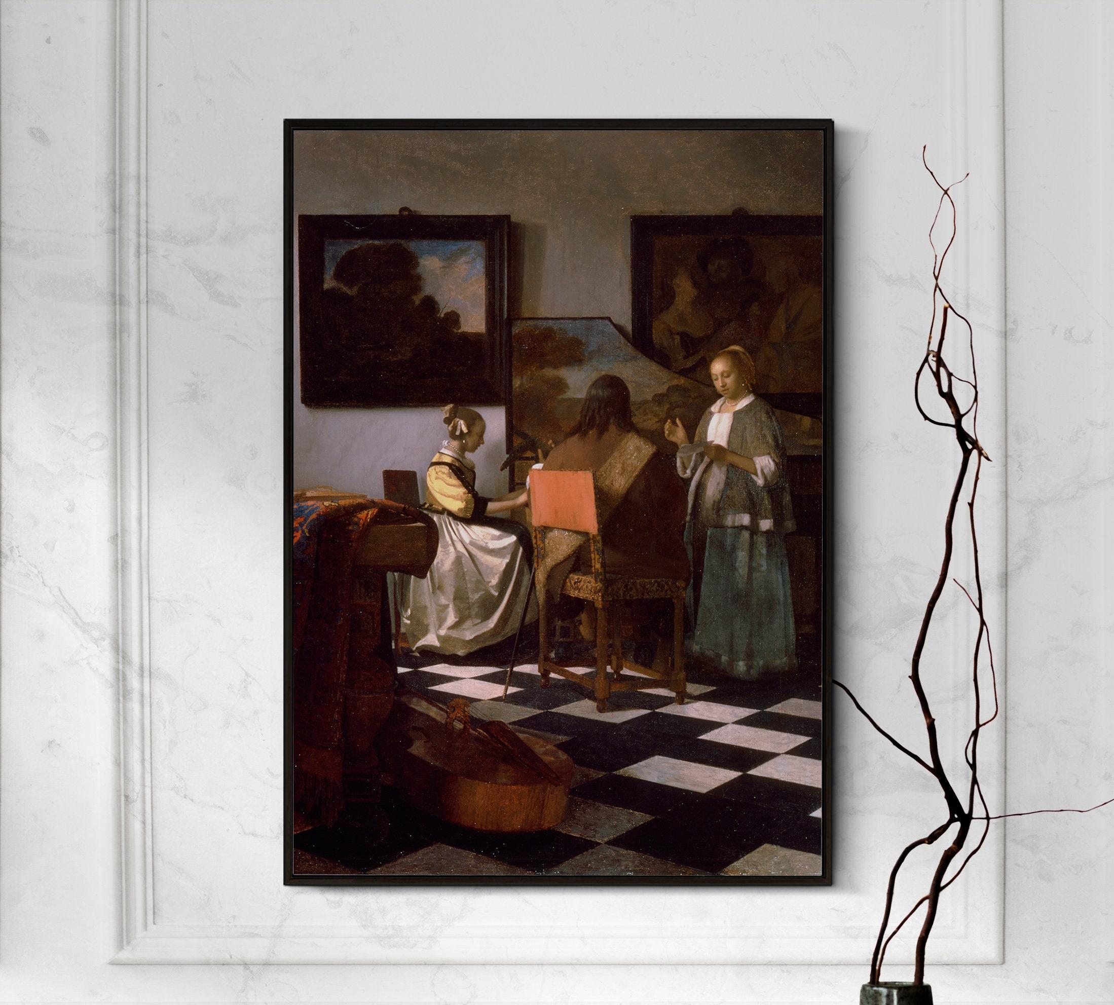 Johannes Vermeer The Concert 1666 Trending Style Poster (No Frame) Johannes Vermeer The Concert 1666 Trending Style Poster (No Frame)