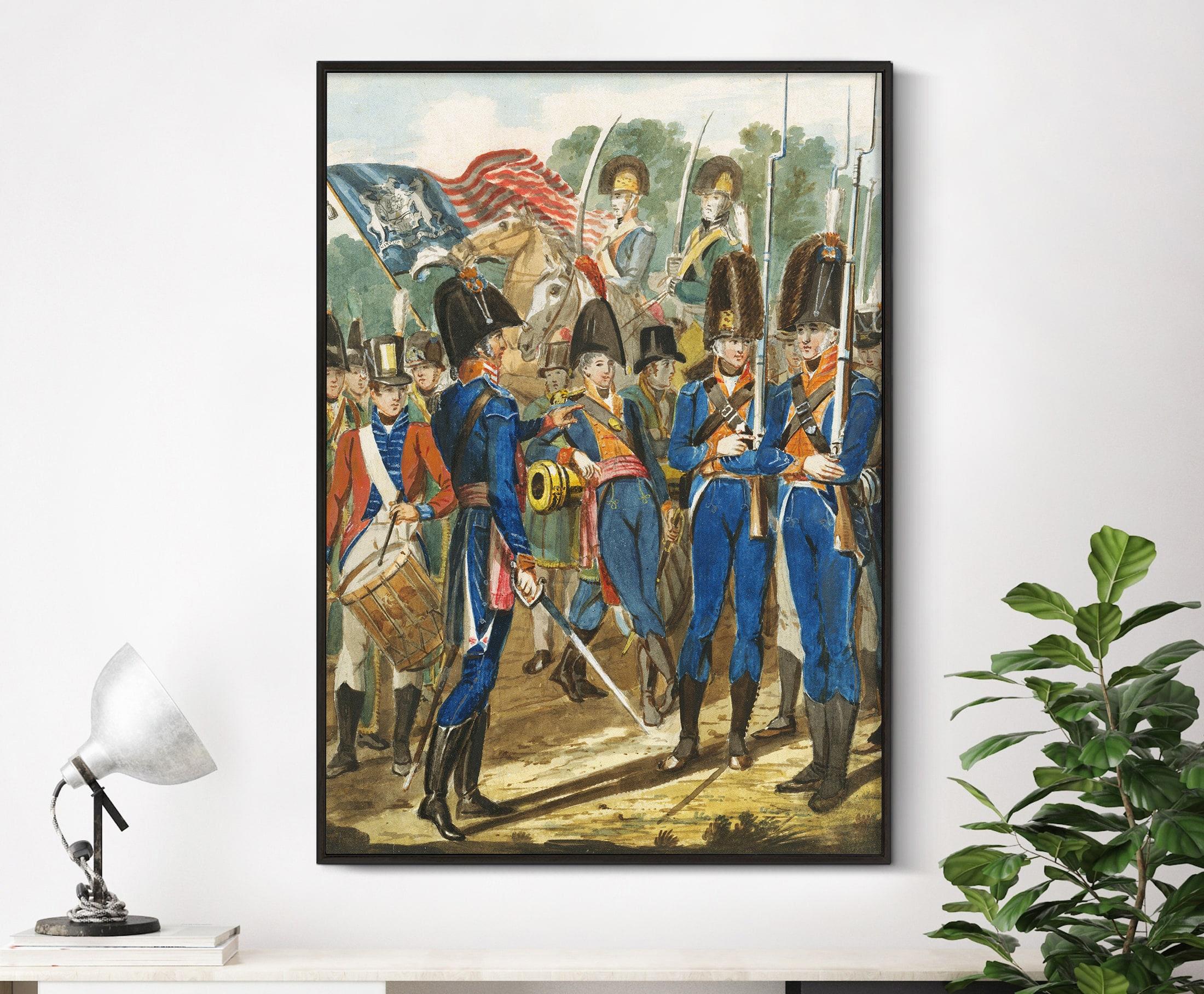 John Lewis Krimmel Philadelphia Soldiery 1811 Vintage Soldier Landscape Limited Edition Posters (No Frame) John Lewis Krimmel Philadelphia Soldiery 1811 Vintage Soldier Landscape Limited Edition Posters (No Frame)