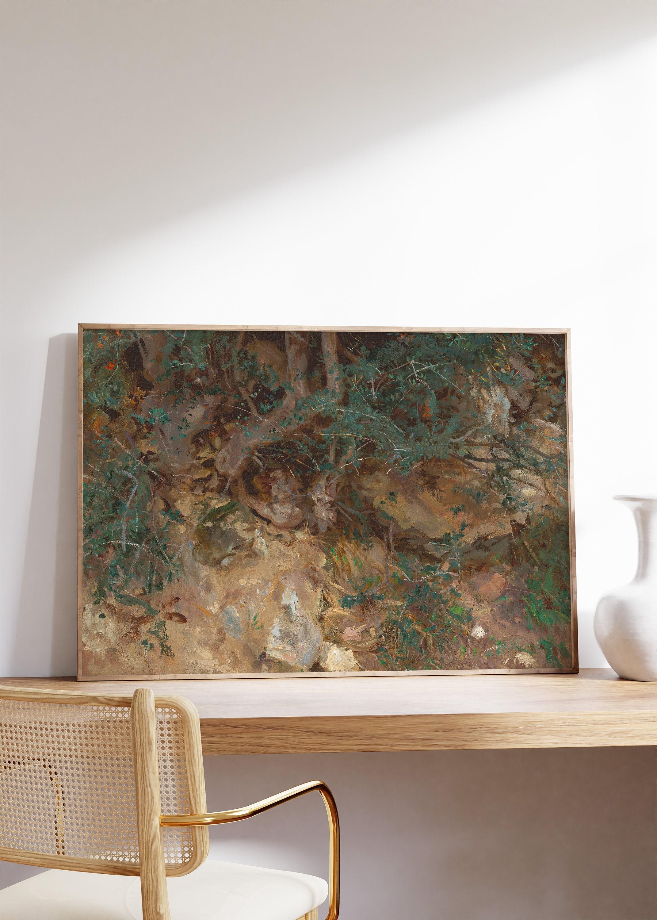 John Singer Sargent Wild Olive Tree Roots Valldemosa Majorca 1908 Vintage Nature Limited Edition Posters (No Frame) John Singer Sargent Wild Olive Tree Roots Valldemosa Majorca 1908 Vintage Nature Limited Edition Posters (No Frame)