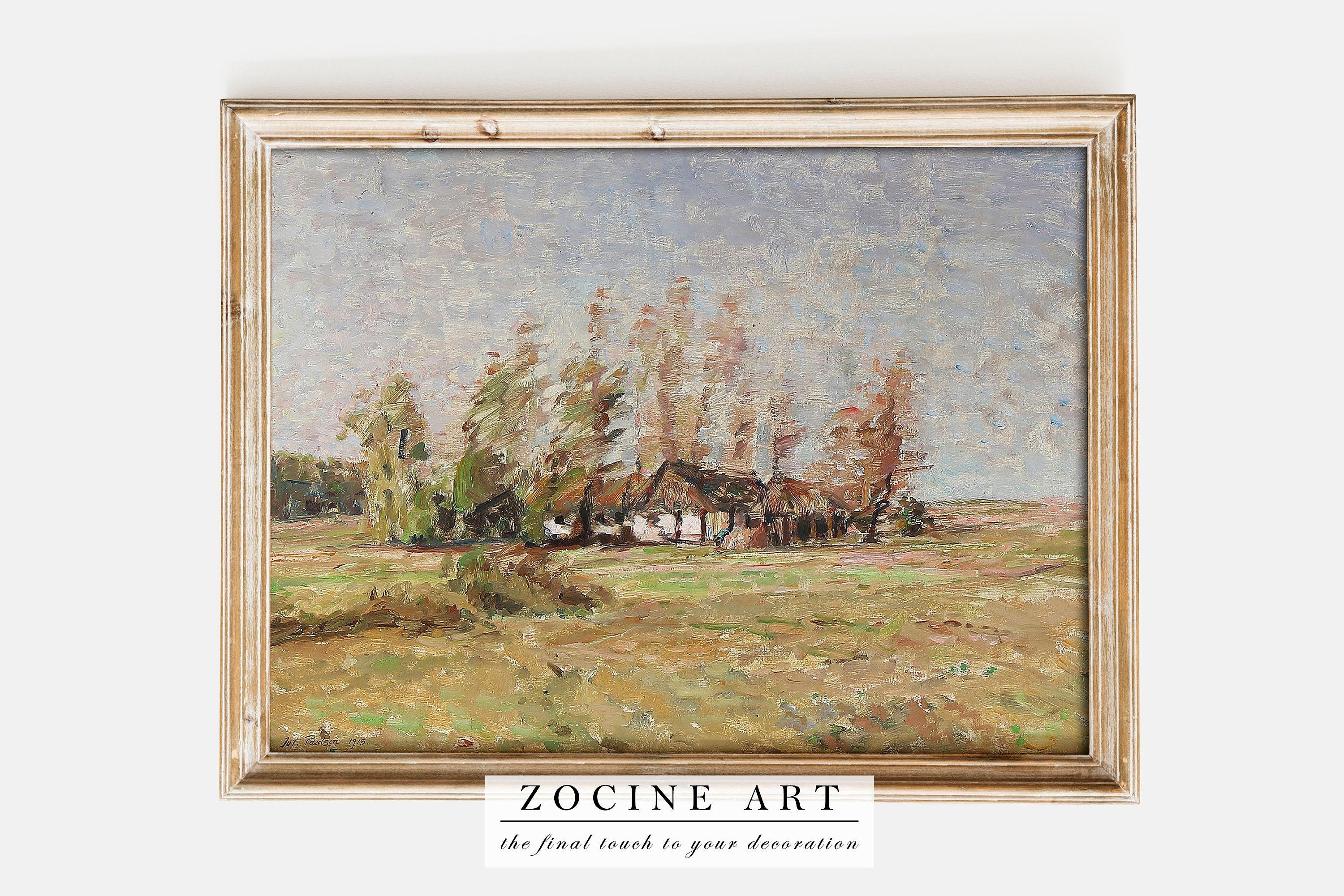 Julius Paulsen Landscape With A Farm 1918 Vintage Soft Trending Style Poster (No Frame) Julius Paulsen Landscape With A Farm 1918 Vintage Soft Trending Style Poster (No Frame)