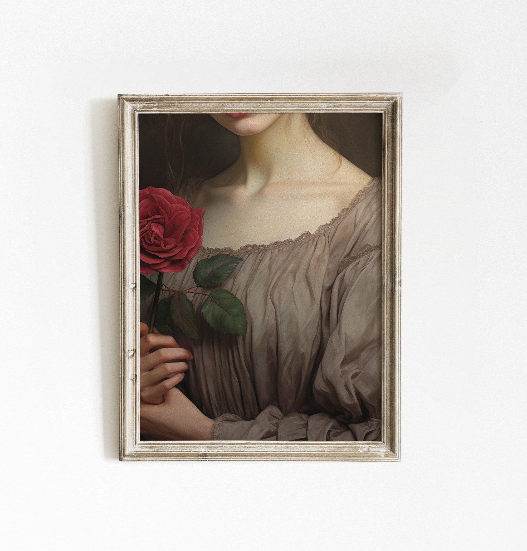 Lady With Red Rose Awesome Poster (No Frame) Lady With Red Rose Awesome Poster (No Frame)