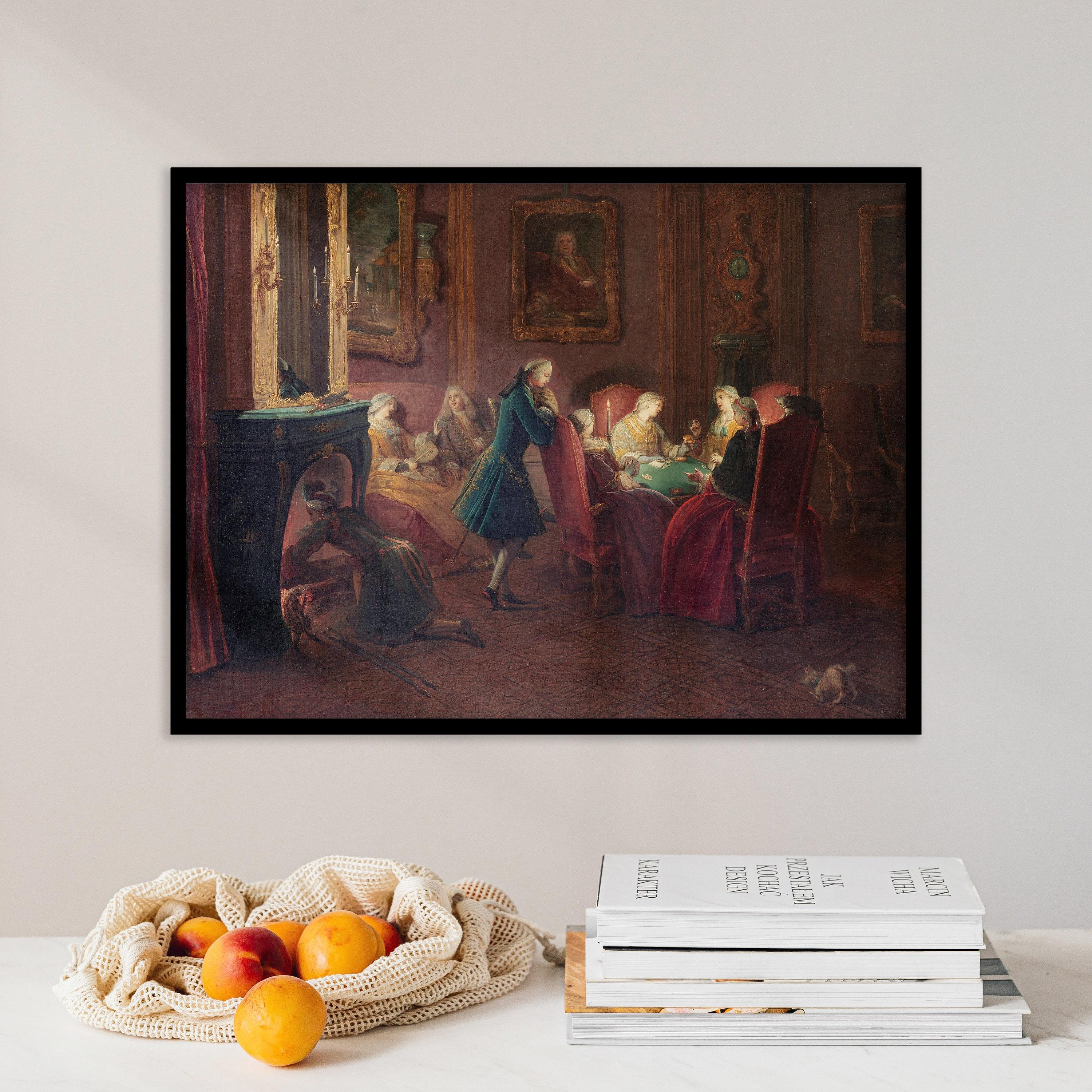 Pierre Louis Dumesnil The Younger Card Players In A Drawing Room Vintage Trending Style Poster (No Frame) Pierre Louis Dumesnil The Younger Card Players In A Drawing Room Vintage Trending Style Poster (No Frame)