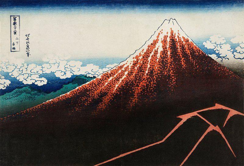 Storm Below Mount Fuji Katsushika Hokusai Art Japanese Trending Style Poster (No Frame)