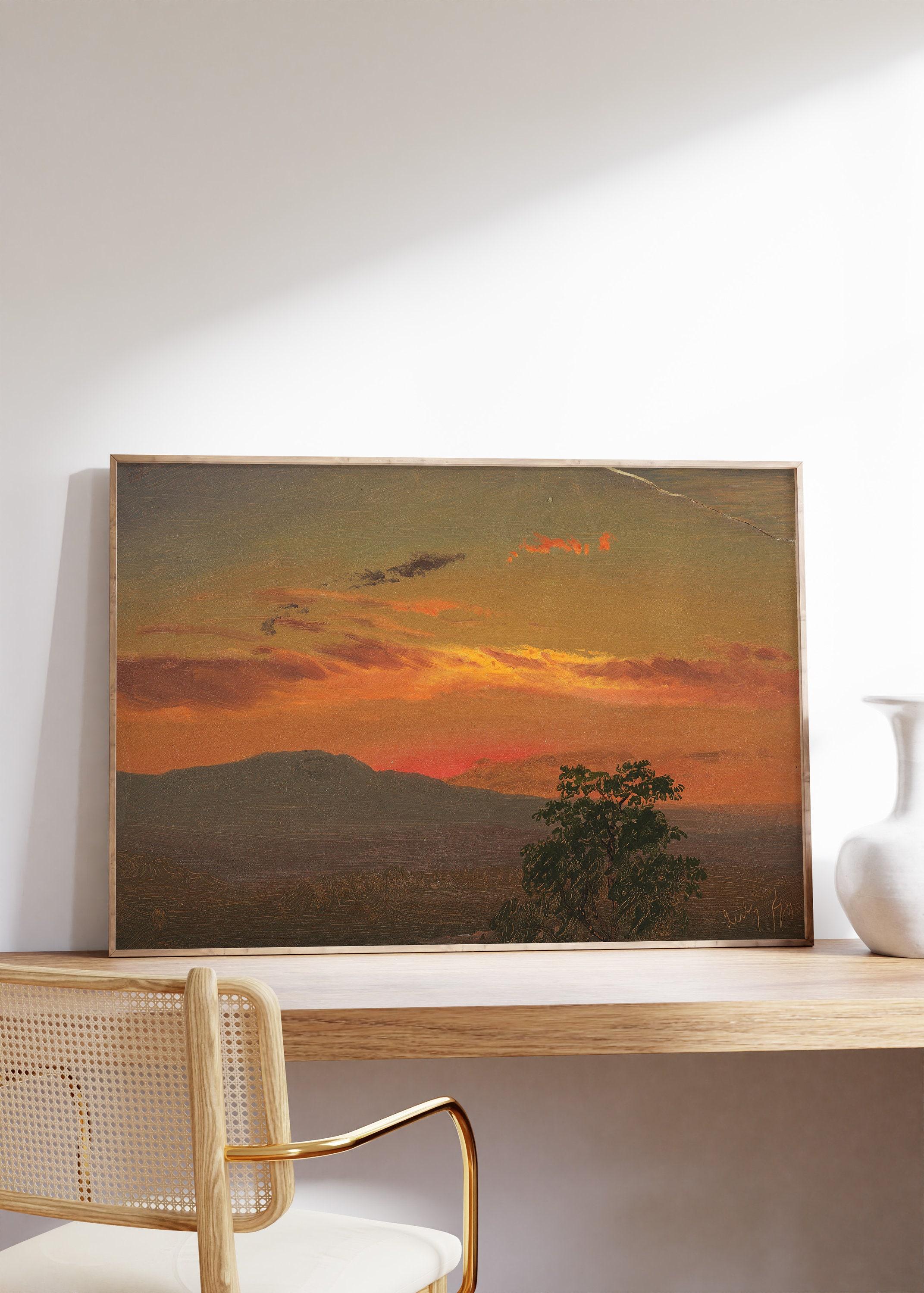 Sunset Landscape Warm Tone Awesome Poster (No Frame)
