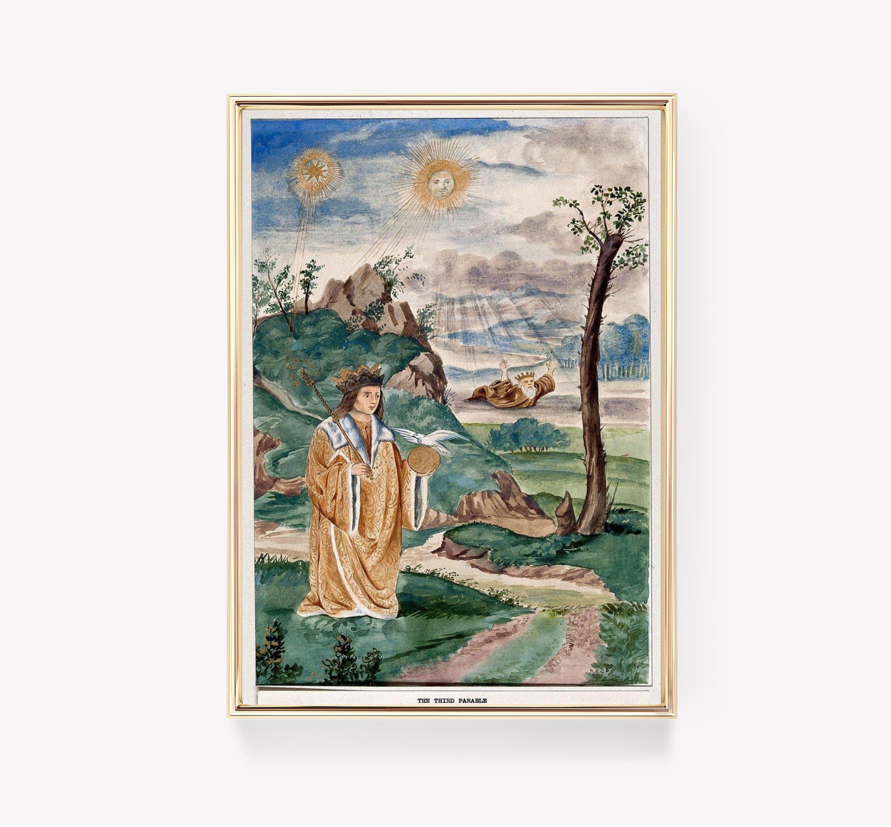 The Third Parable Artistic Illustration Spiritual Art Storytelling Trending Style Poster (No Frame)