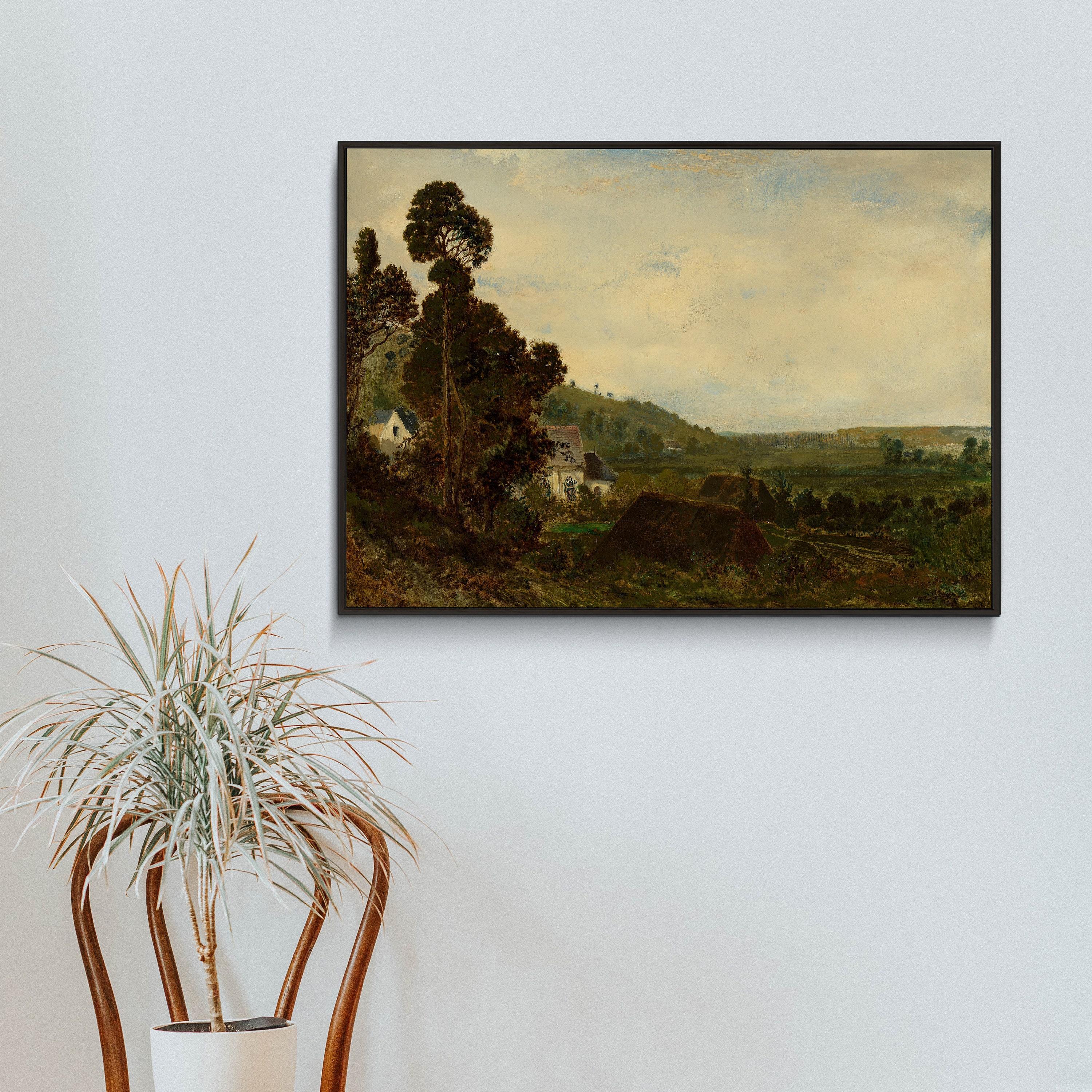 Thodore Rousseau An Old Chapel In A Valley 1835 Farmhouse Scenery Limited Edition Posters (No Frame)