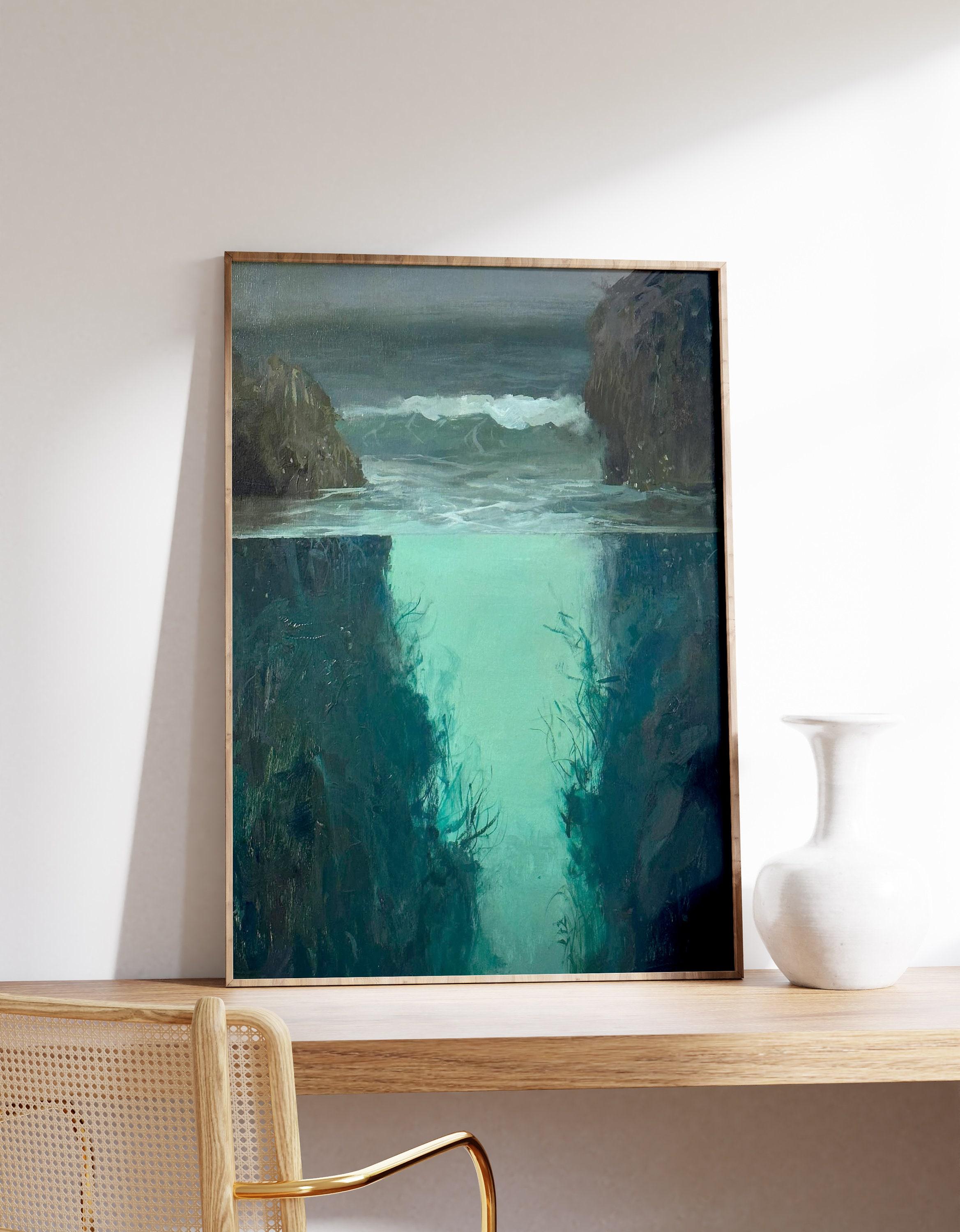 Tide Pool By Jeremy Miranda 1980 Serene Ocean Art Limited Edition Posters (No Frame)