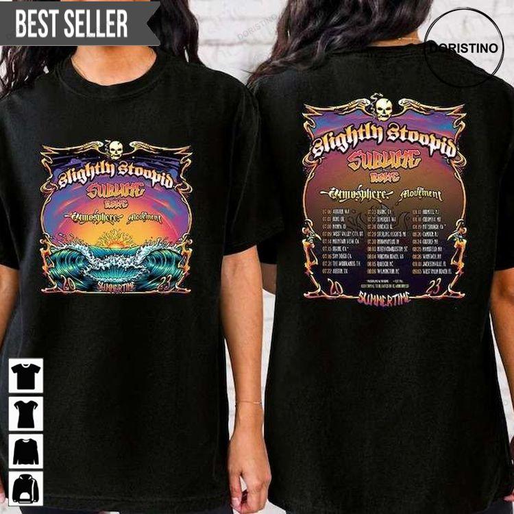 Slightly Stoopid And Sublime With Rome Summertime Tour 2023 Short-sleeve Shirt Slightly Stoopid And Sublime With Rome Summertime Tour 2023 Short-sleeve Shirt
