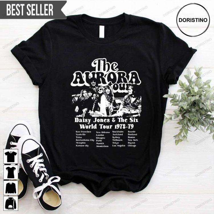 The Aurora Daisy Jones The Six Tour 1978-1979 Short-sleeve Tshirt The Aurora Daisy Jones The Six Tour 1978-1979 Short-sleeve Tshirt