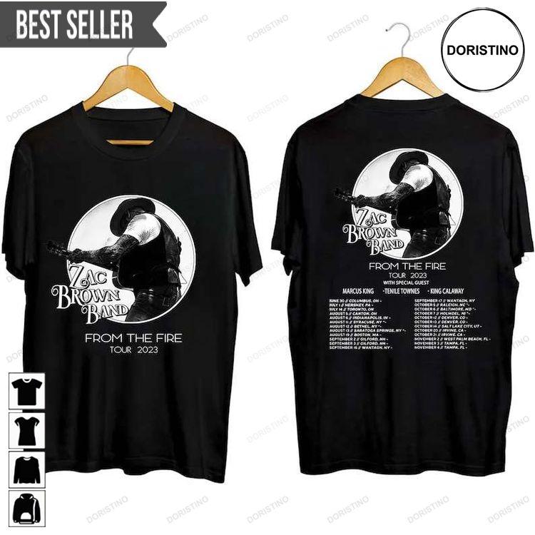 Zac Brown Band From The Fire Tour 2023 Rock Music Short-sleeve Tshirt Zac Brown Band From The Fire Tour 2023 Rock Music Short-sleeve Tshirt