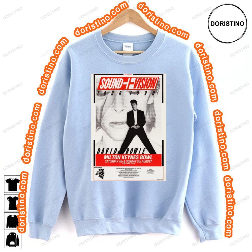 David Bowie Milton Keynes Bowl Sound Vision 1990 Tour Tshirt David Bowie Milton Keynes Bowl Sound Vision 1990 Tour Tshirt