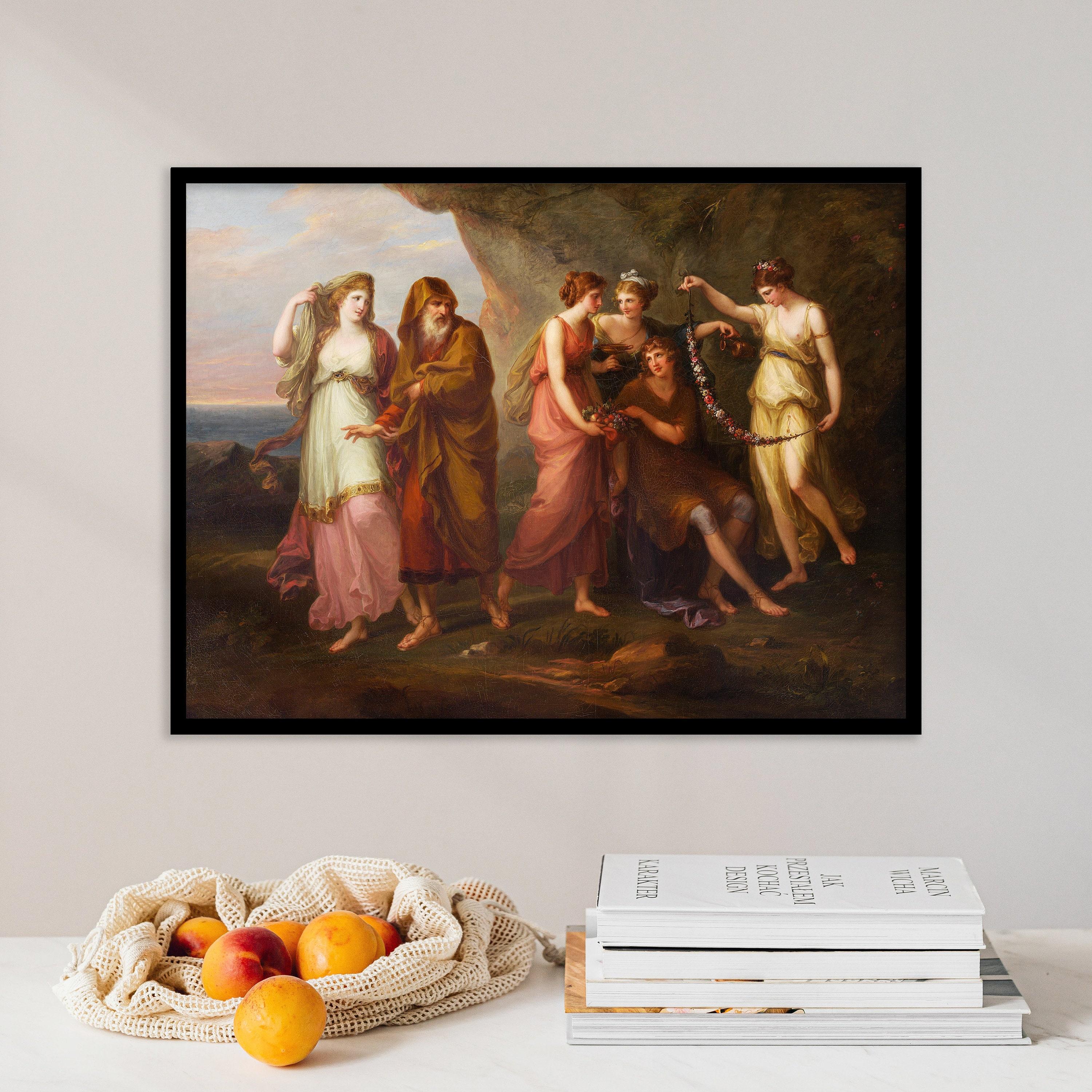 Angelica Kauffmann Telemachus And The Nymphs Of Calypso 1782 Antique Landscape Trending Style Poster (No Frame) Angelica Kauffmann Telemachus And The Nymphs Of Calypso 1782 Antique Landscape Trending Style Poster (No Frame)