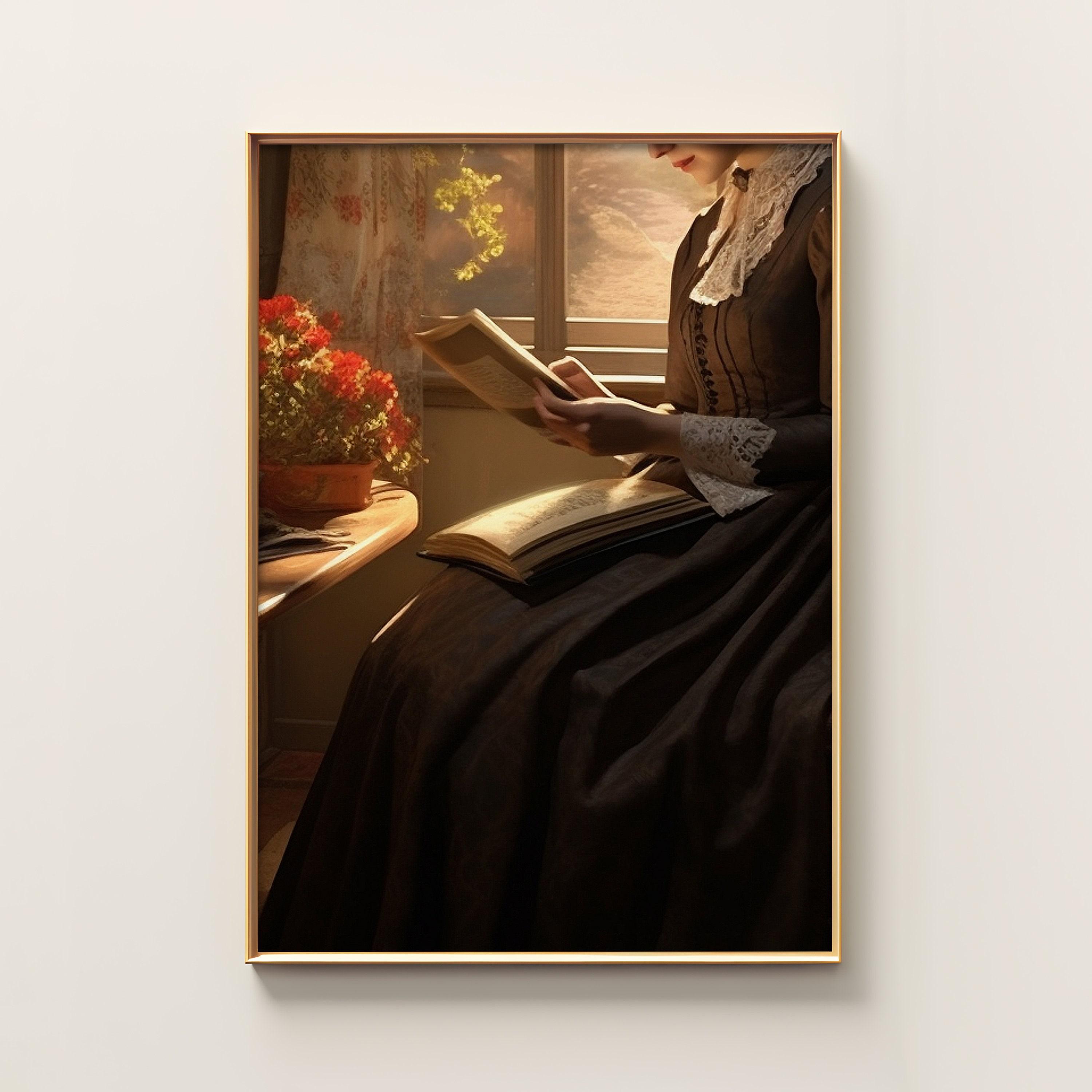 Antique Woman With A Book Aesthetic Trending Style Poster (No Frame) Antique Woman With A Book Aesthetic Trending Style Poster (No Frame)