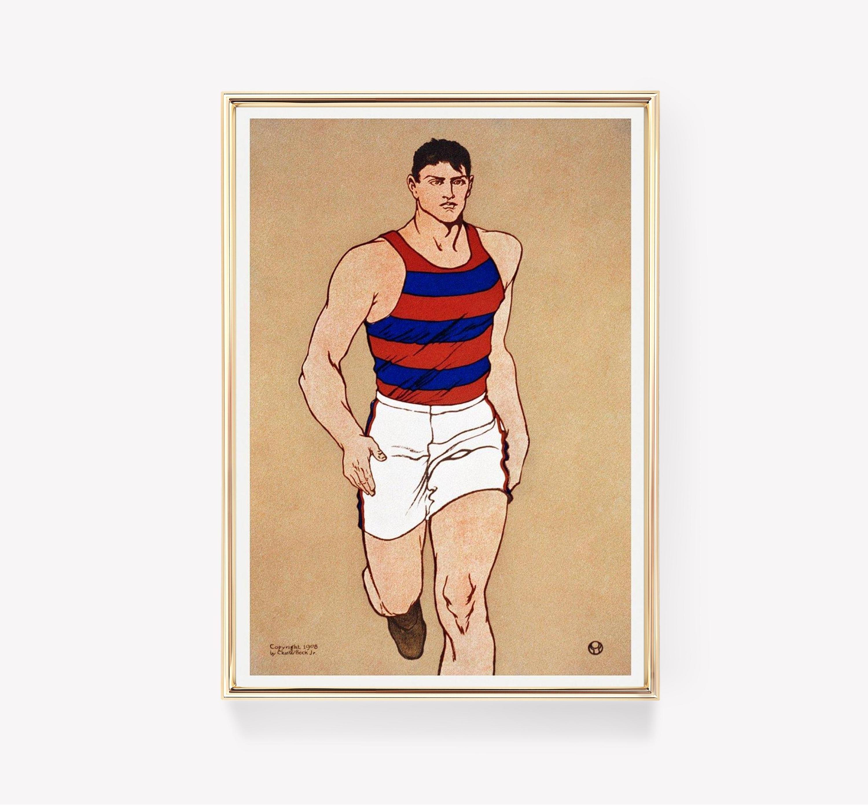 Athlete In Red Blue Stripes Limited Edition Posters (No Frame) Athlete In Red Blue Stripes Limited Edition Posters (No Frame)