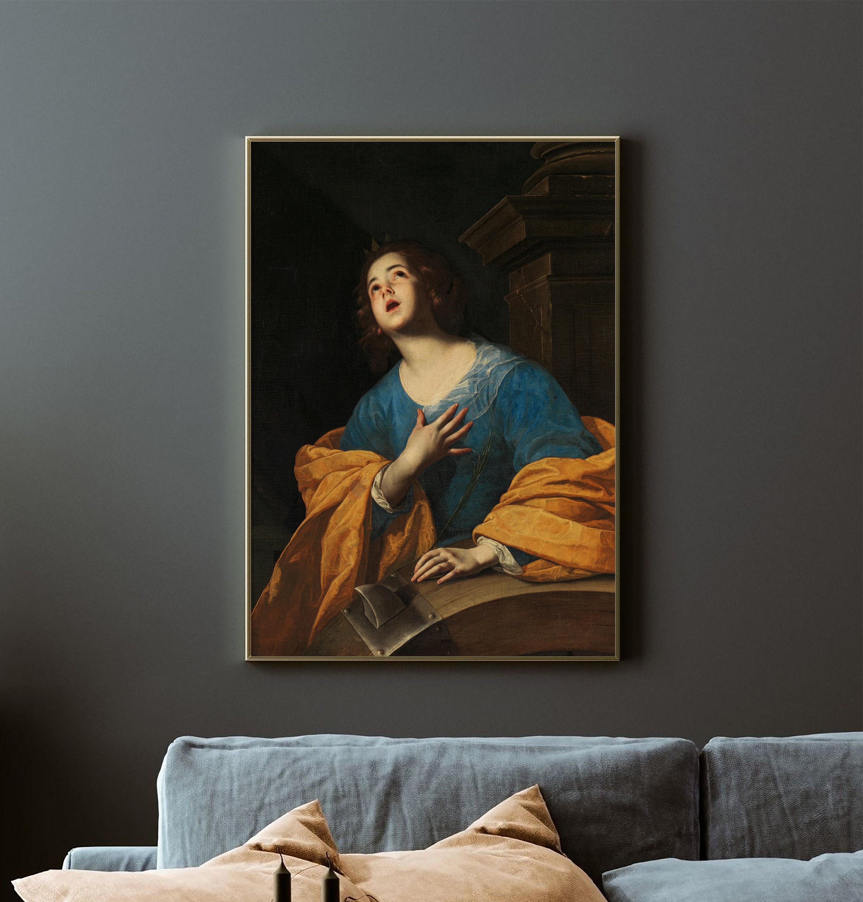 Bernardo Cavallino Saint Catherine Of Alexandria Vintage Antique Trending Style Poster (No Frame) Bernardo Cavallino Saint Catherine Of Alexandria Vintage Antique Trending Style Poster (No Frame)