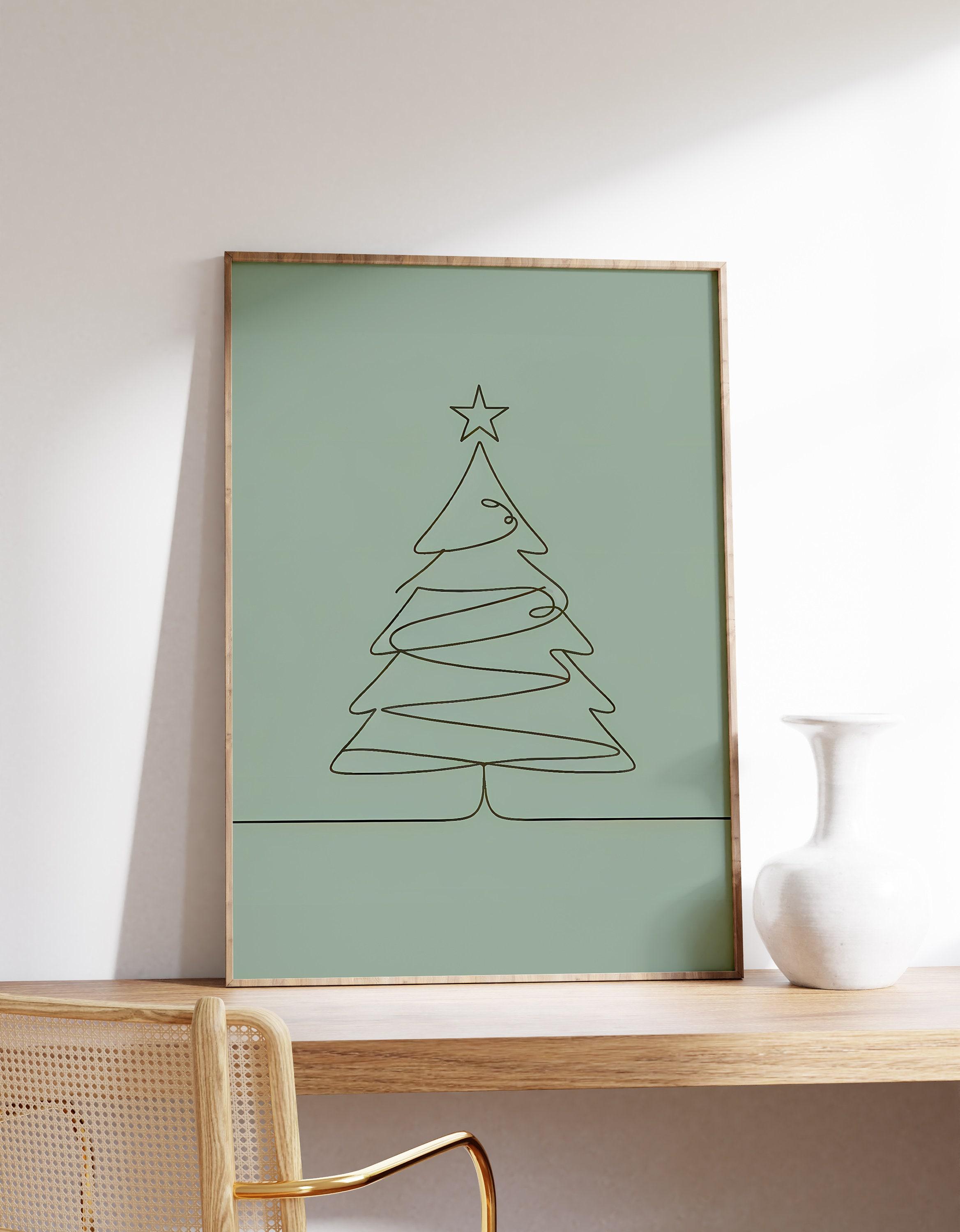 Christmas Wall Decor Christmas Tree Line Art Trending Style Poster (No Frame) Christmas Wall Decor Christmas Tree Line Art Trending Style Poster (No Frame)