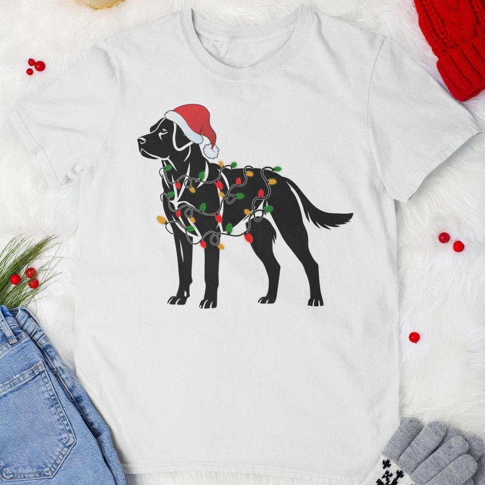 Black Labrador Retriever Christmas Vintage Tshirt