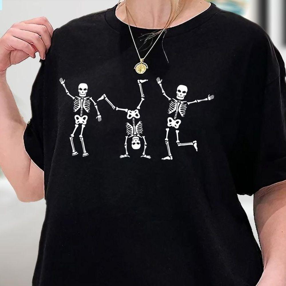 Dancing Skeleton Dance Challenge Halloween Scary Skeleton Awesome Shirt