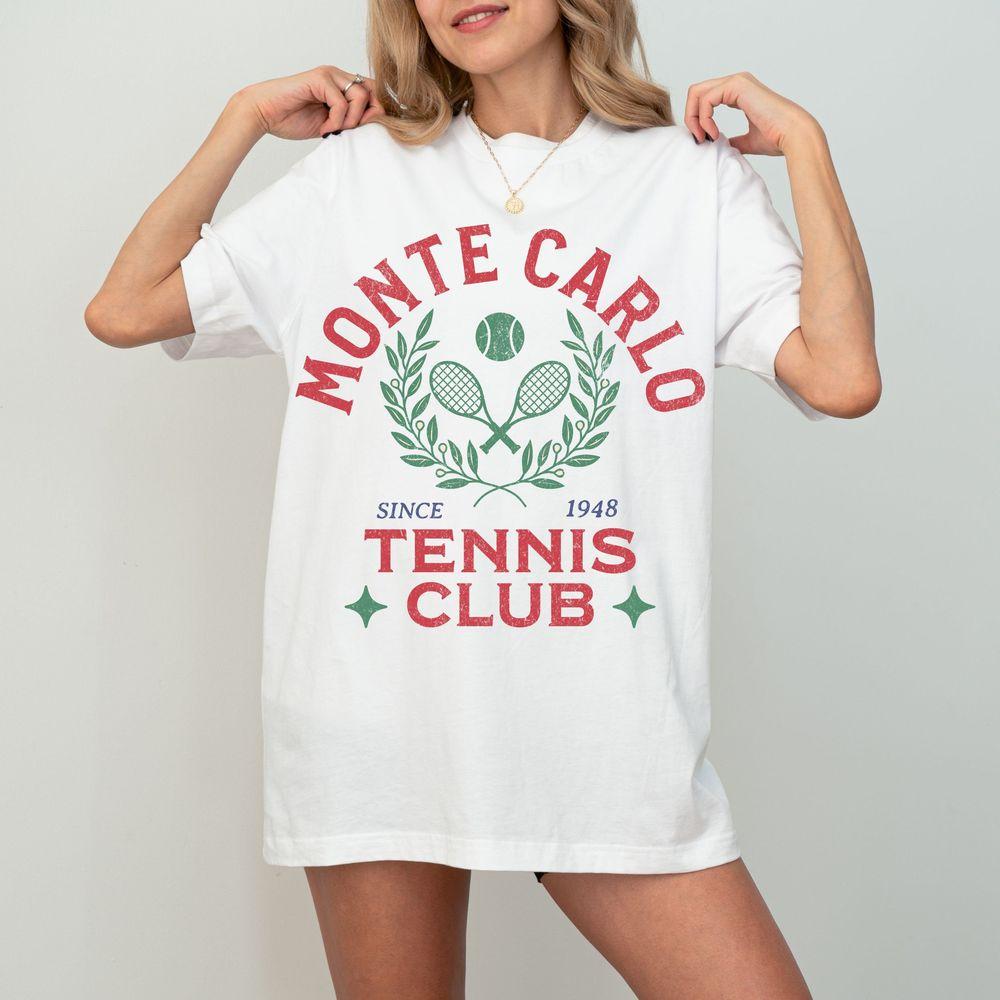 Distressed Monte Carlo Graphic Vintage Wash Tennis Club Shirt