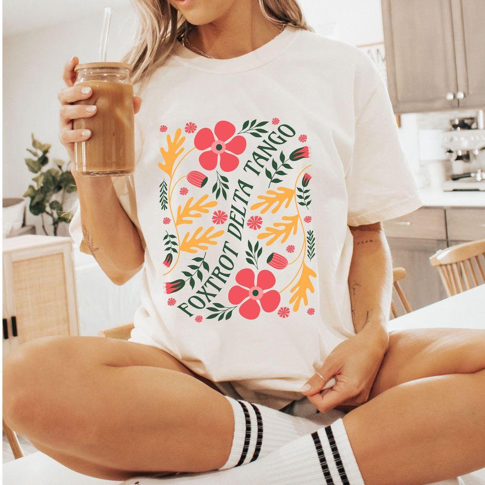 Foxtrot Delta Tango Graphic Boho Floral Resist 3 Awesome Shirt