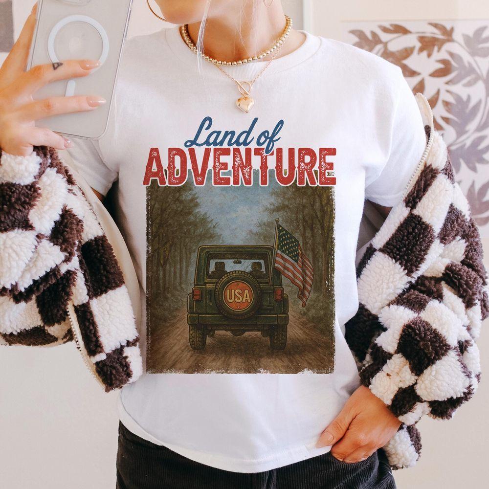 Land Of Adventure Usa 4th Of July Shirt