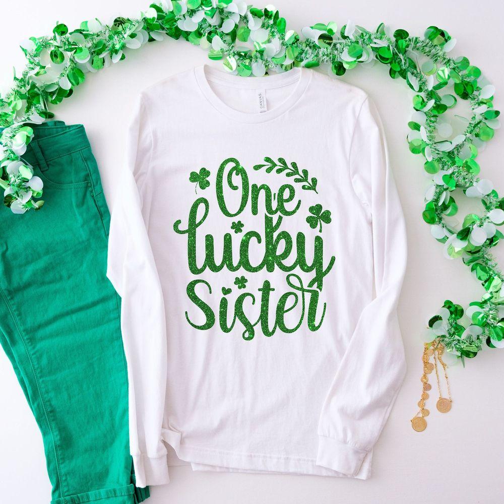 One Lucky Sister Youth St Patricks Day Shirt