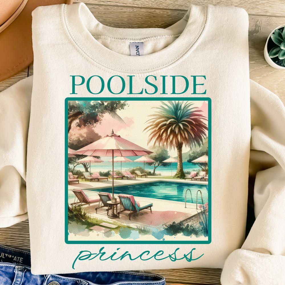 Poolside Princesstion Design Aesthetic Summer Trendy Design Retro Shirt