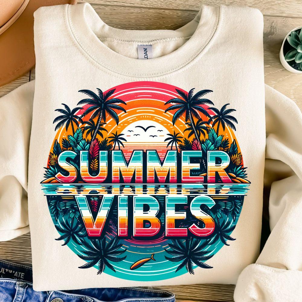 Summer Vibestion Design Retro Summer Palm Tree Beach Tropical Tshirt Summer Vibestion Design Retro Summer Palm Tree Beach Tropical Tshirt