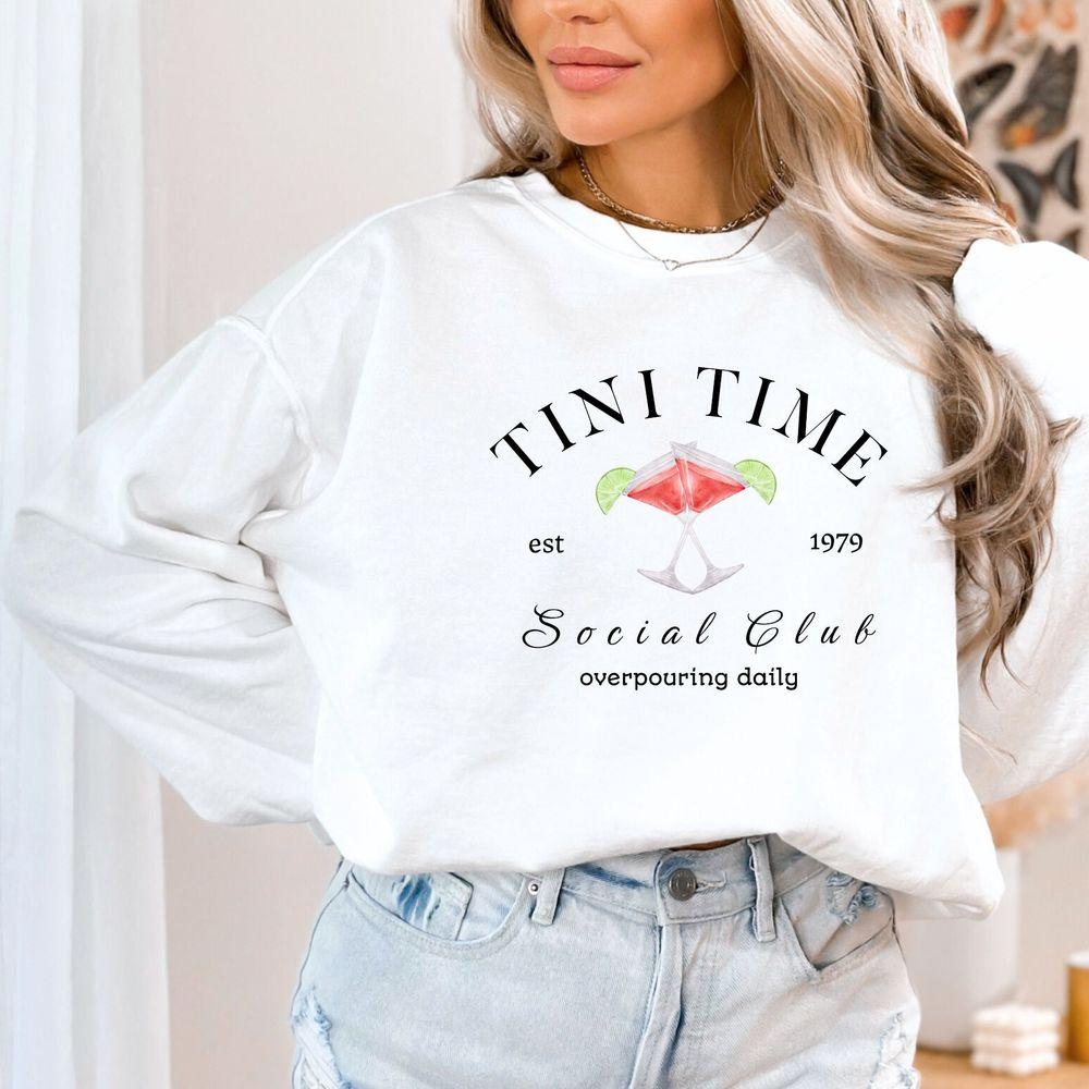 Tini Time Social Club Pullover Cocktail Era Tshirt Tini Time Social Club Pullover Cocktail Era Tshirt
