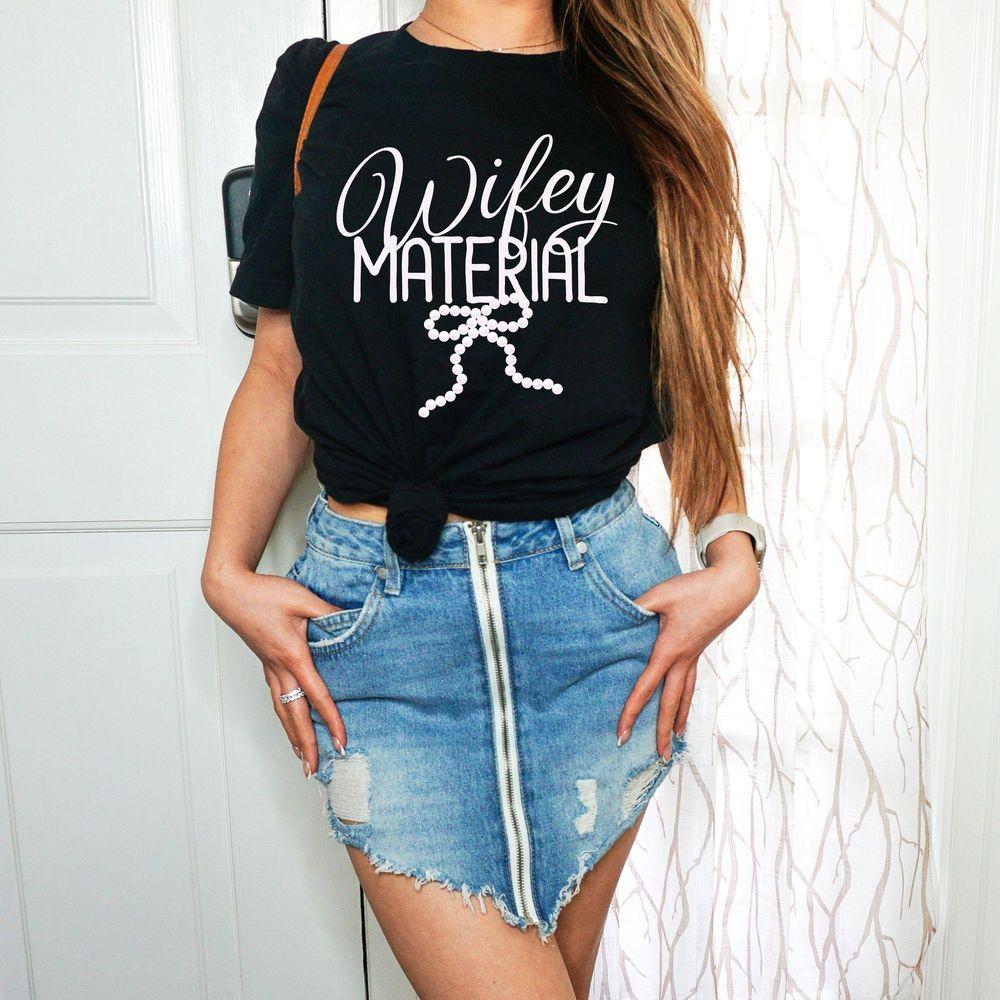 Wifey Material Graphic Coquette Aesthetic Pearl Bow Bride Awesome Shirt Wifey Material Graphic Coquette Aesthetic Pearl Bow Bride Awesome Shirt