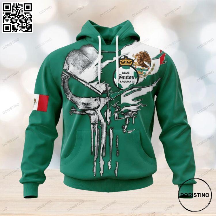 Liga Mx Club Santos Laguna Special Skull Design Concept Kits Awesome 3D Hoodie Liga Mx Club Santos Laguna Special Skull Design Concept Kits Awesome 3D Hoodie