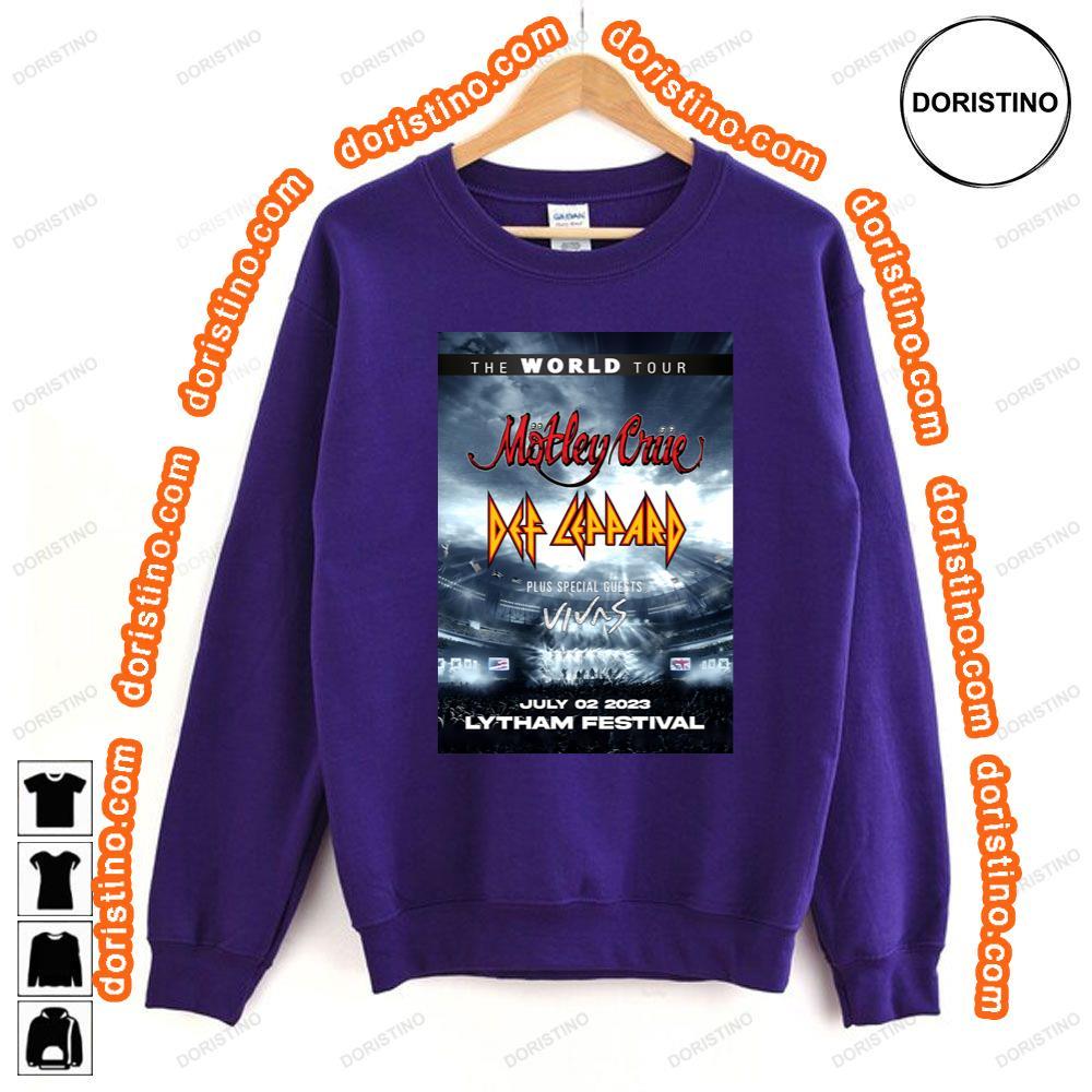 Def Leppardmotley Crue 2023 Uk Stadium Tour Lytham Festival Shirt Def Leppardmotley Crue 2023 Uk Stadium Tour Lytham Festival Shirt