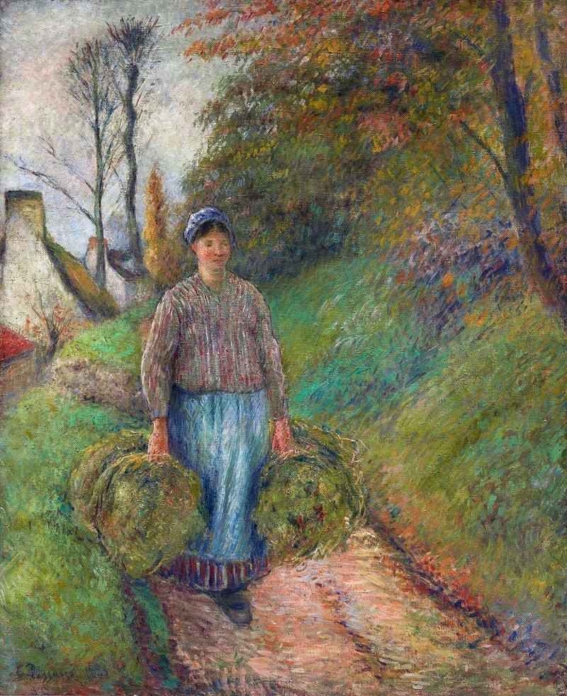 Girl Carrying Grass Camille Pissarro Trending Style Poster (No Frame) Girl Carrying Grass Camille Pissarro Trending Style Poster (No Frame)