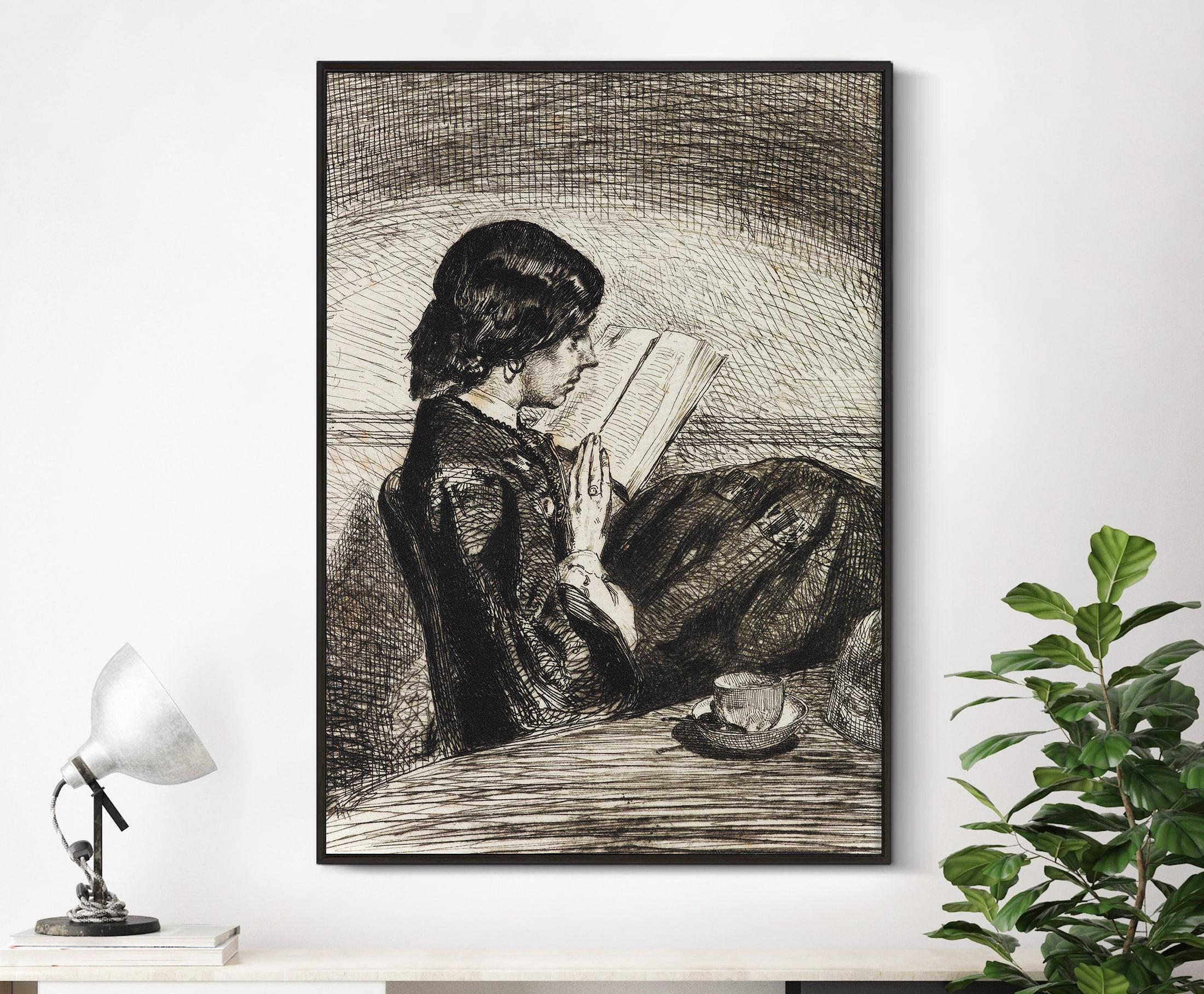 James Mcneill Whistler Reading By Llight 1858 Awesome Poster (No Frame) James Mcneill Whistler Reading By Llight 1858 Awesome Poster (No Frame)
