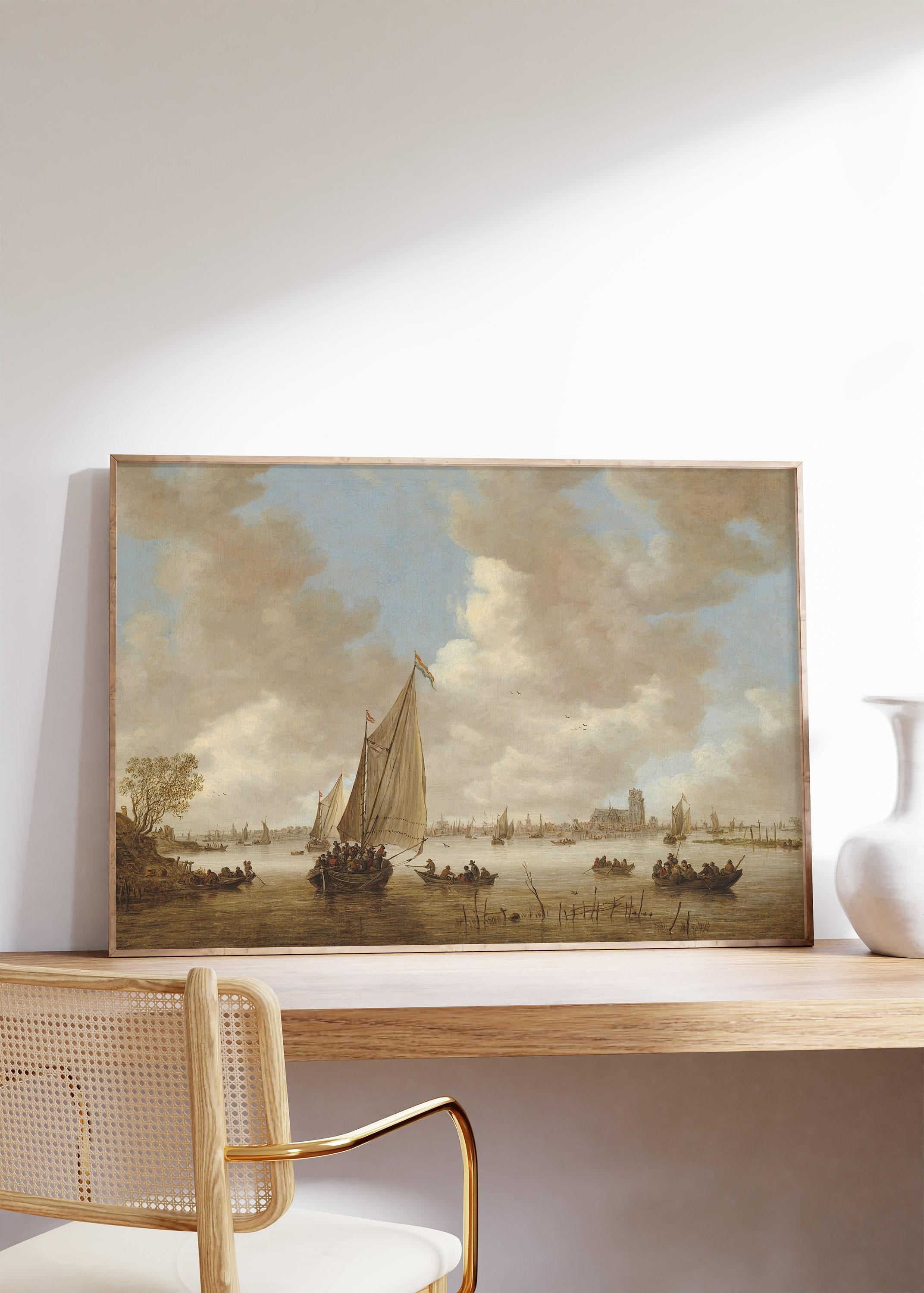 Jan Van Goyen View Of Dordrecht From The North 1650 Scenery Decor Ship Trending Style Poster (No Frame) Jan Van Goyen View Of Dordrecht From The North 1650 Scenery Decor Ship Trending Style Poster (No Frame)