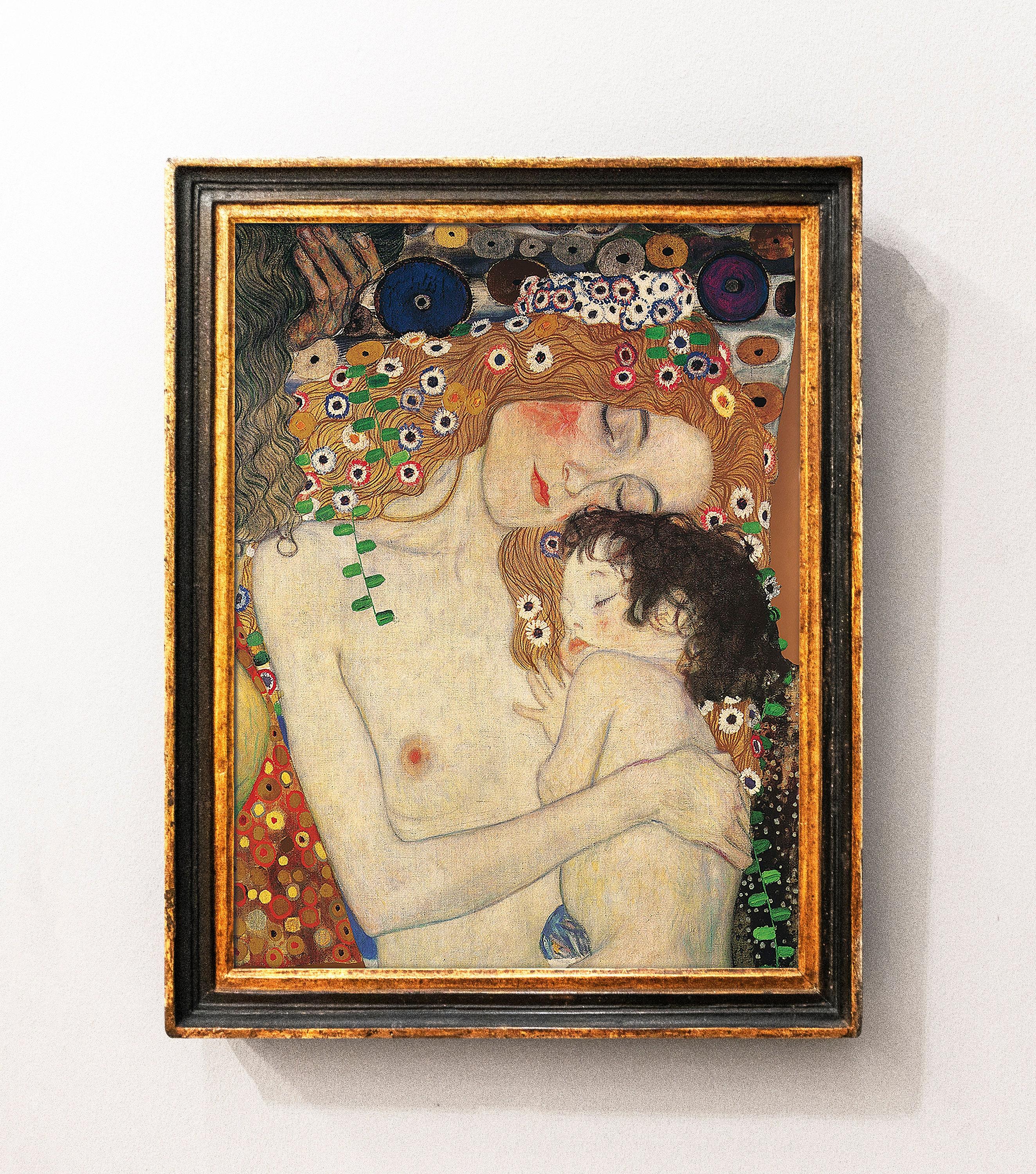 Mother And Child Gustav Klimt High Quality Famous Awesome Poster (No Frame)