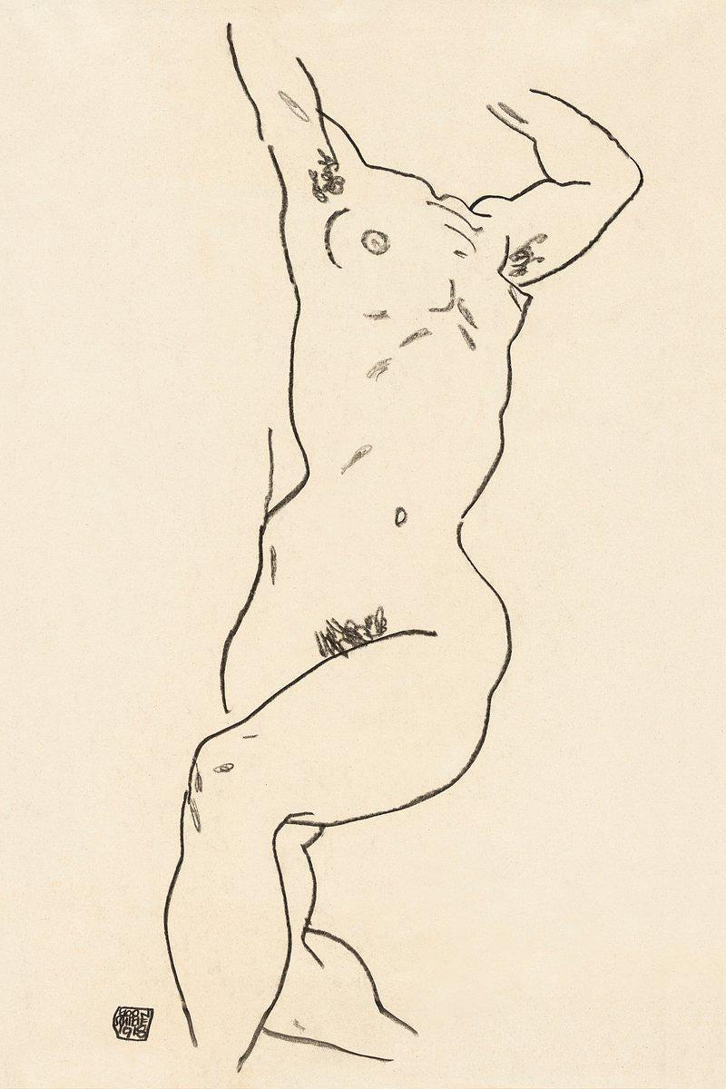 Standing Nude Art Egon Schiele Awesome Poster (No Frame) Standing Nude Art Egon Schiele Awesome Poster (No Frame)
